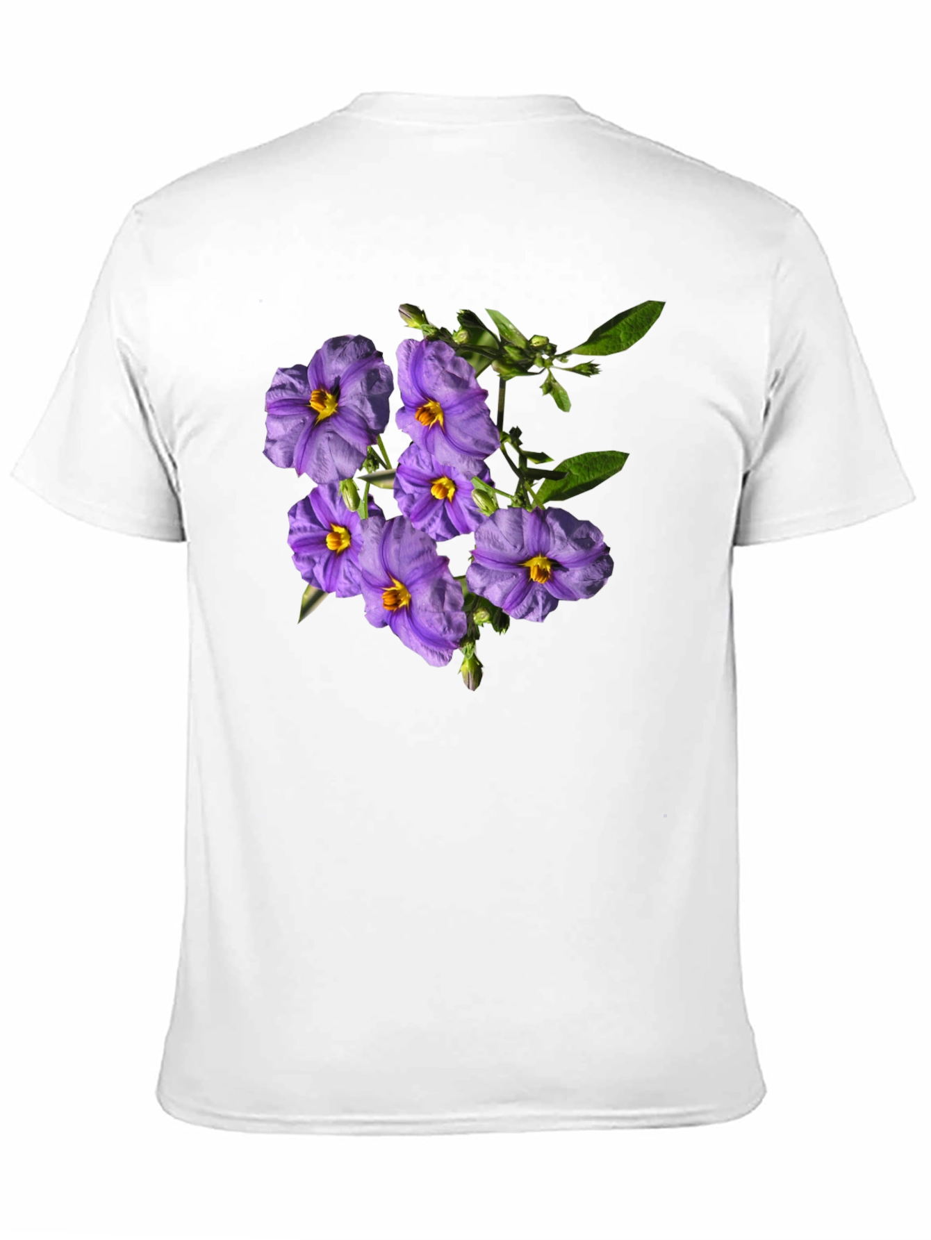Black Floral Print Tee - Purple Flower Design view 11