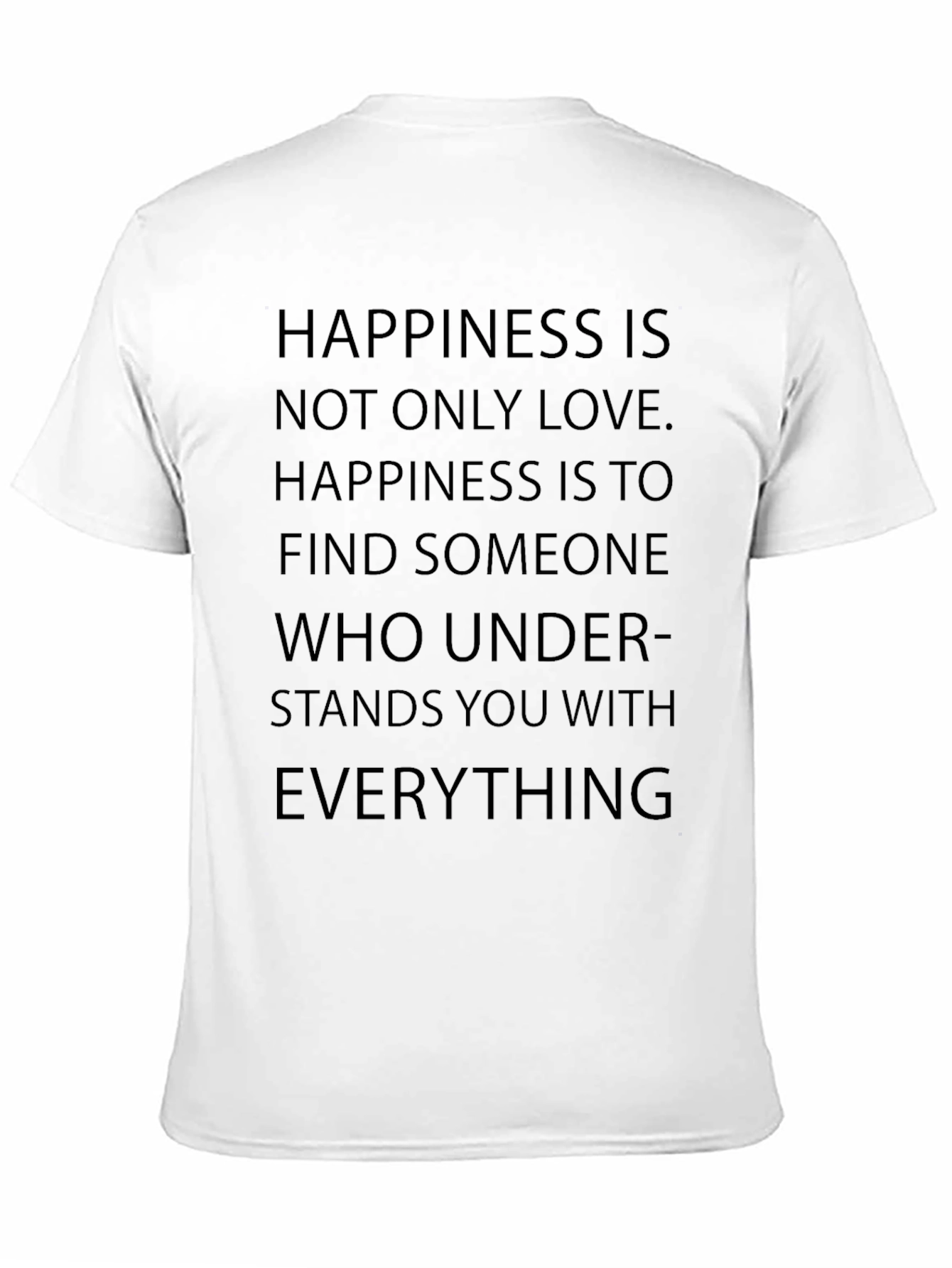 Black Happiness Quote Graphic T-Shirt - Mens view 11