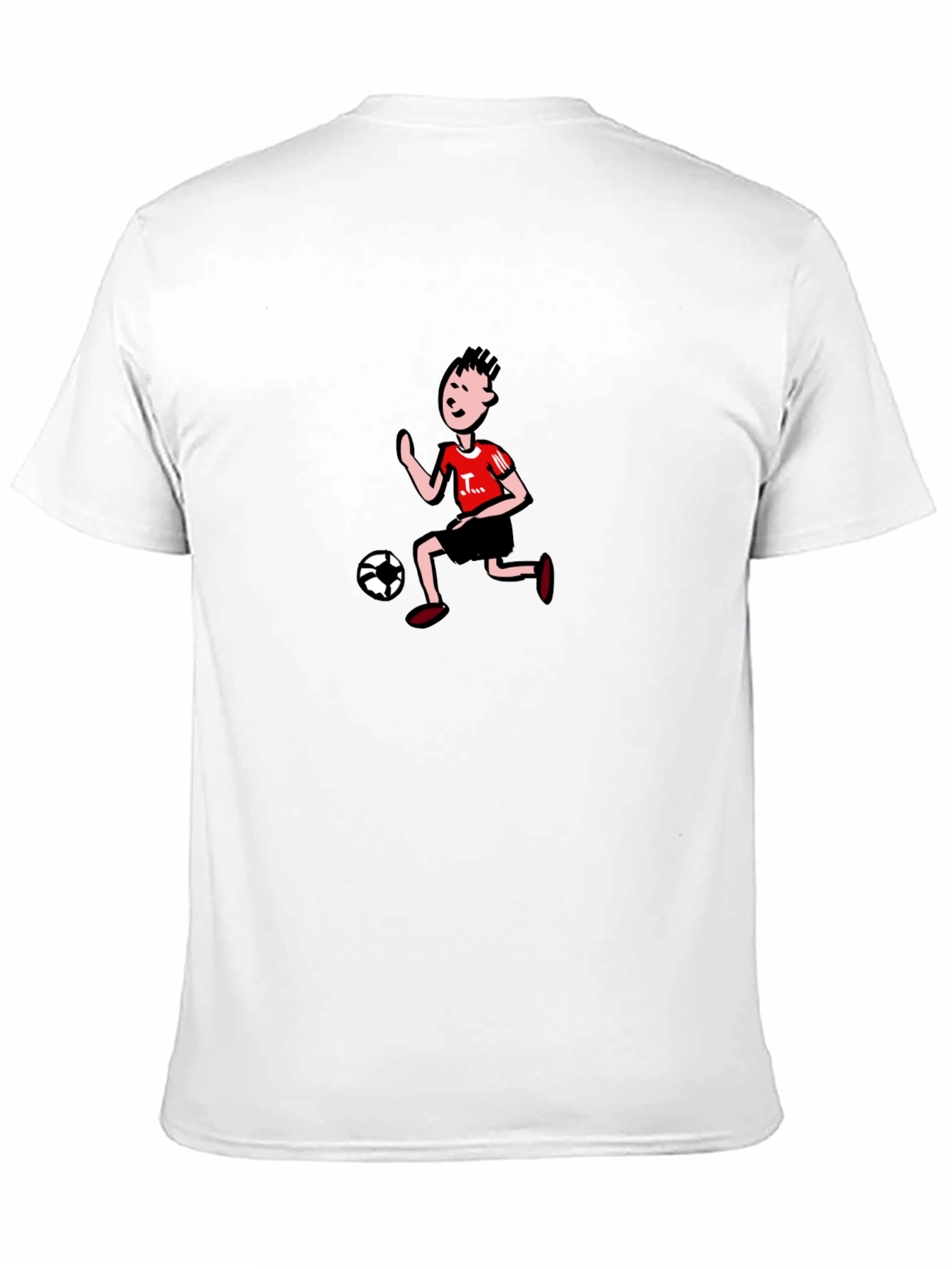 Black Cartoon Soccer Player Graphic Tee - Black view 11
