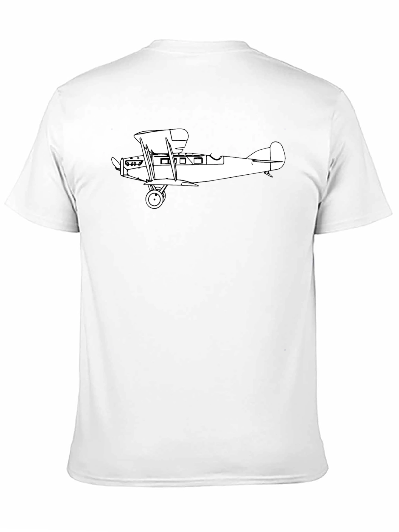 Black Vintage Biplane Graphic T-Shirt - Classic Aviation Style view 11