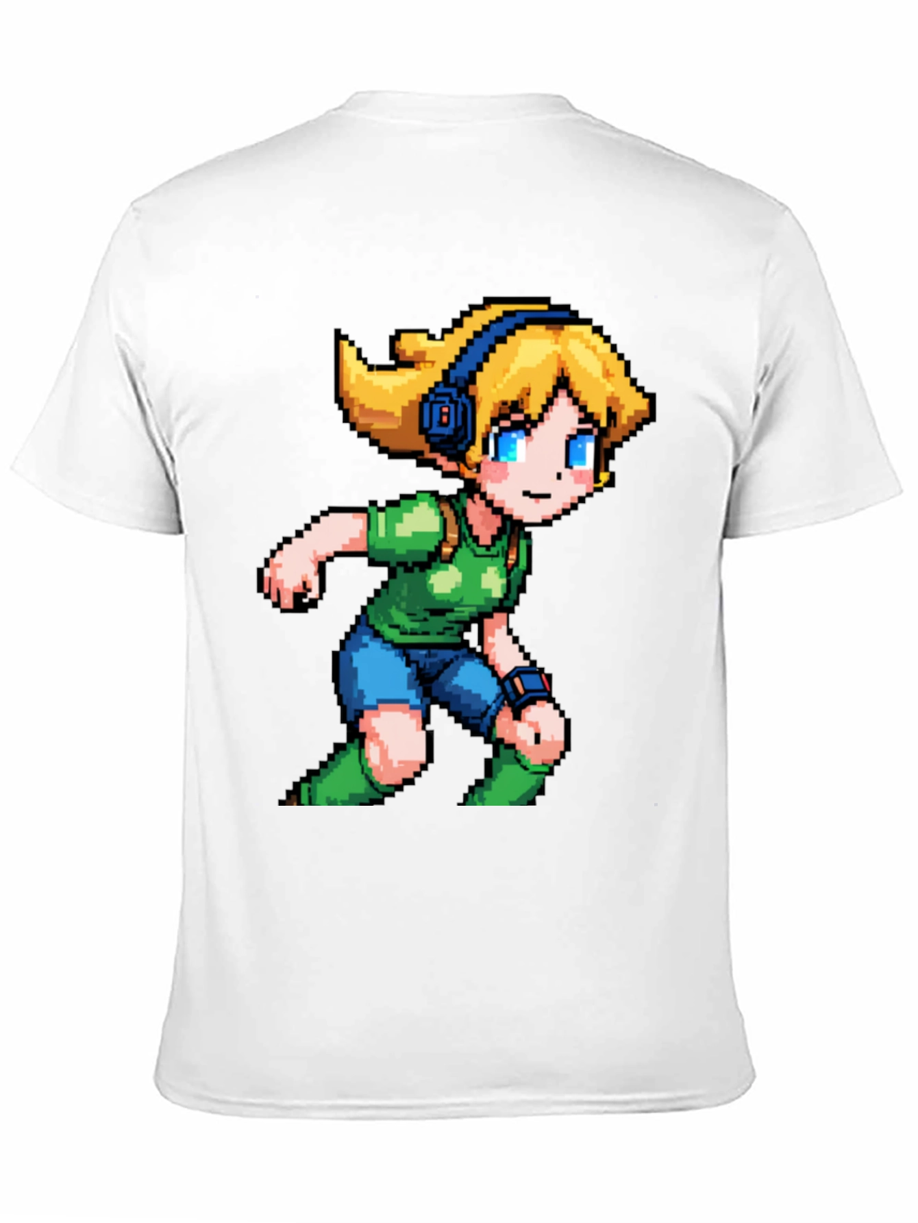 Black Pixelated Girl Graphic Tee view 11