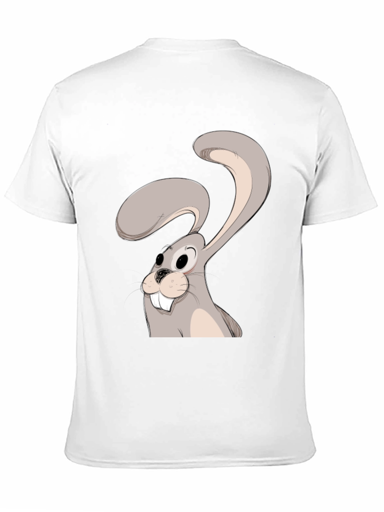 Black Cartoon Rabbit Graphic Tee - Black Cotton Blend view 11
