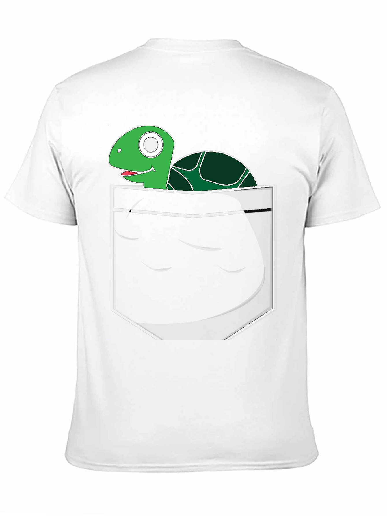 Black Turtle in Pocket Graphic Tee - Novelty Shirt view 11