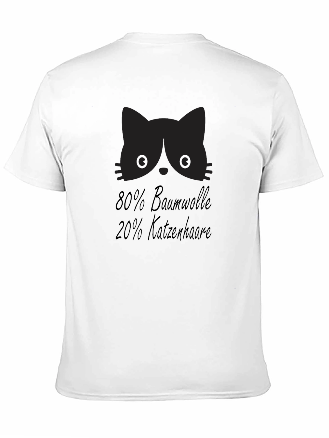 Black Funny Cat Hair T-Shirt - 80% Baumwolle 20% Katzenhaare view 11
