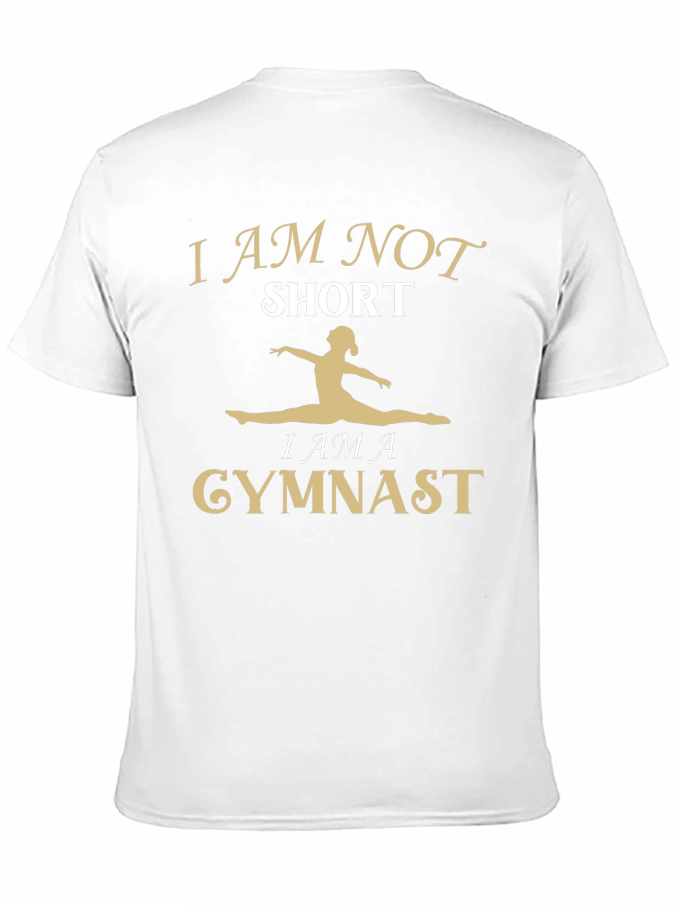 Black Gymnast T-Shirt - I Am Not Short - Women's Gymnastics view 11