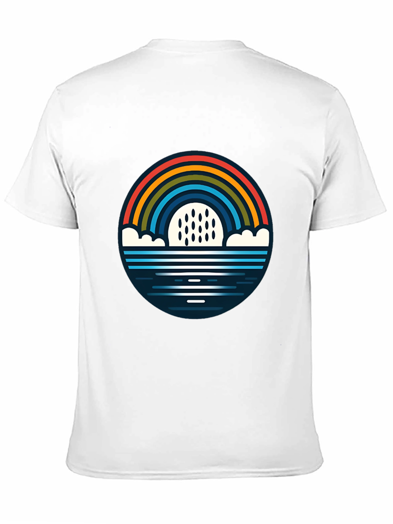 Black Rainbow & Rain Graphic Black T-Shirt view 11