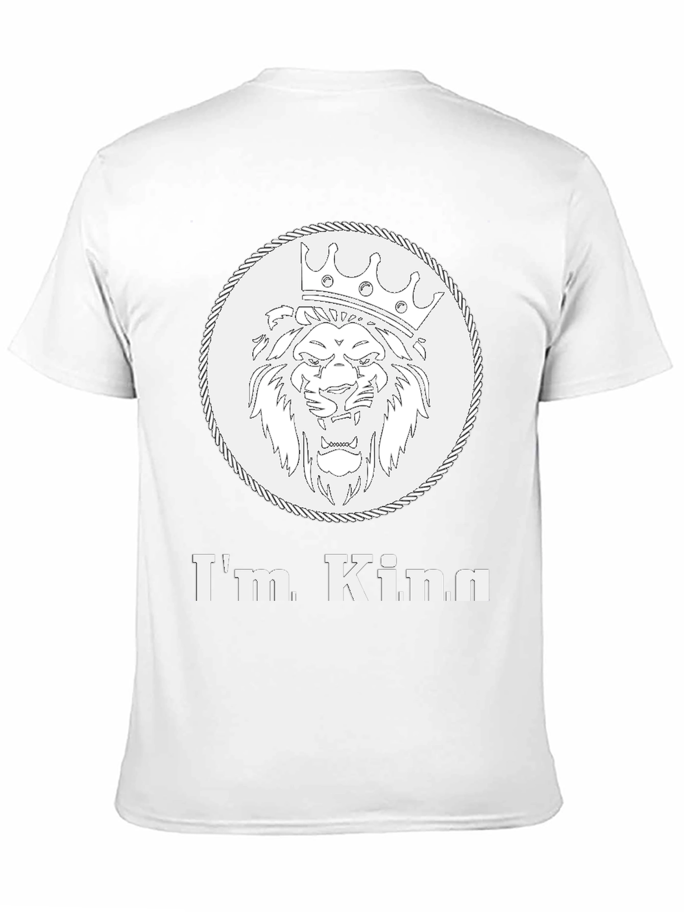 Black I'm King Graphic Tee - Lion Crown Design, Mens Black T-Shirt view 11