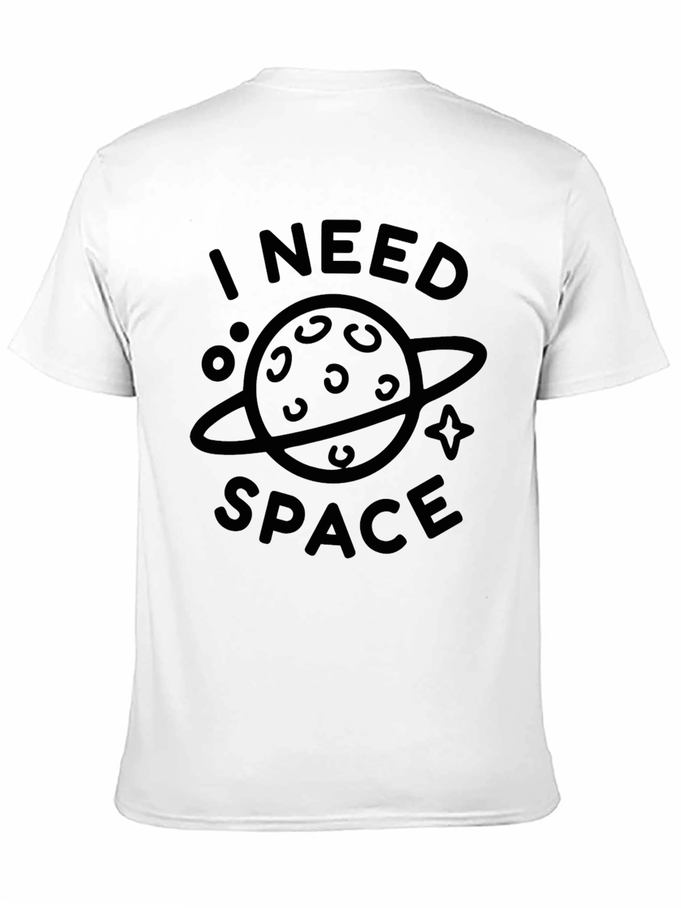 Black I Need Space Graphic T-Shirt - Black Casual Tee view 11