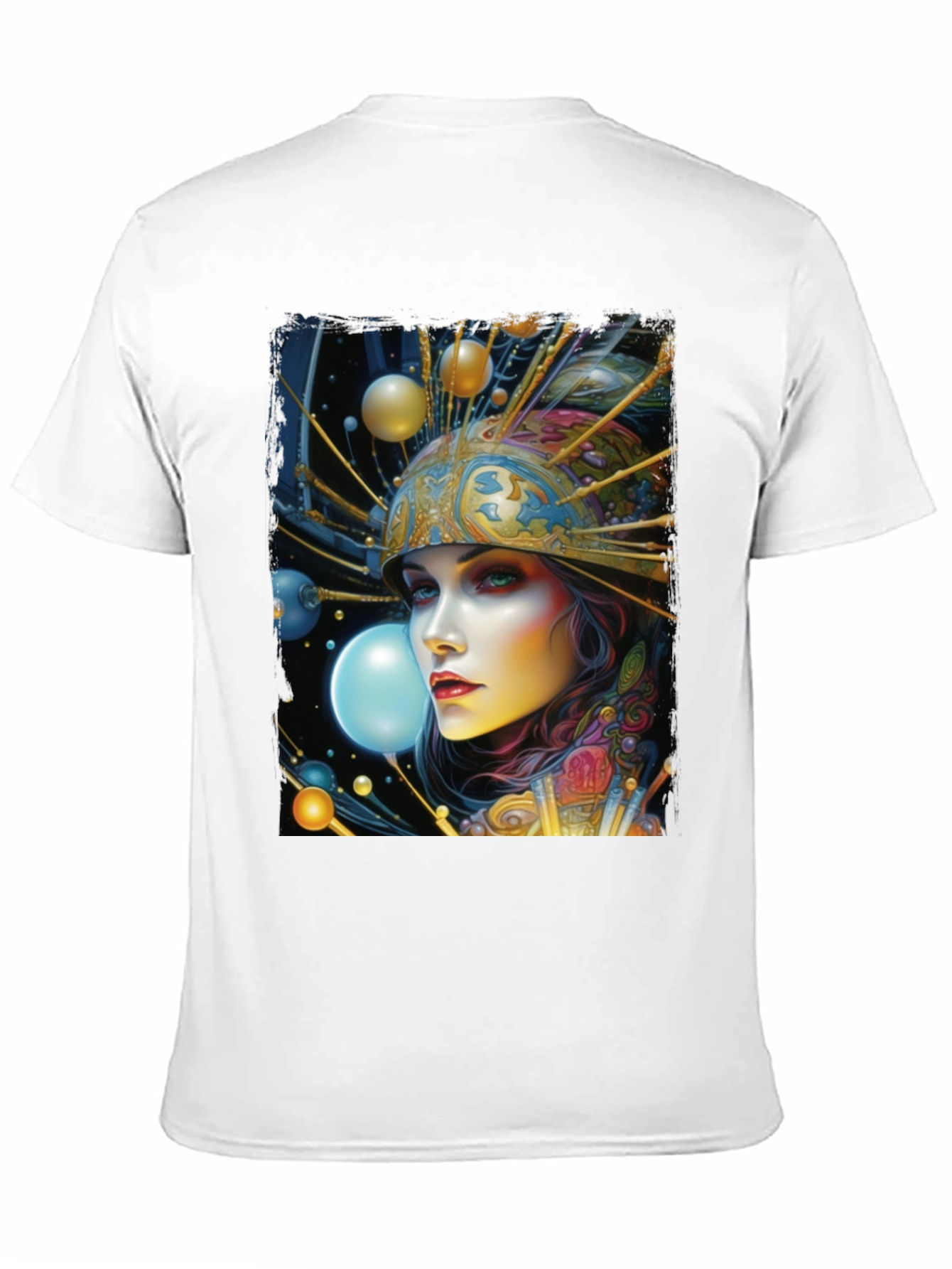 Black Surreal Woman Graphic Tee - Black view 11