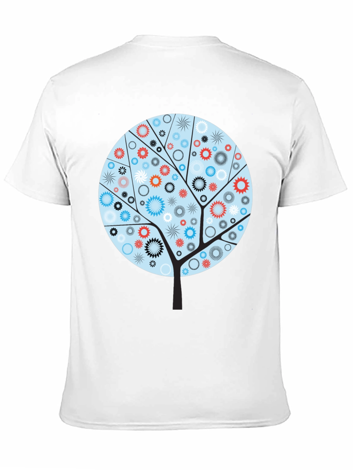 Black Abstract Floral Tree Graphic Tee - Modern Style view 11