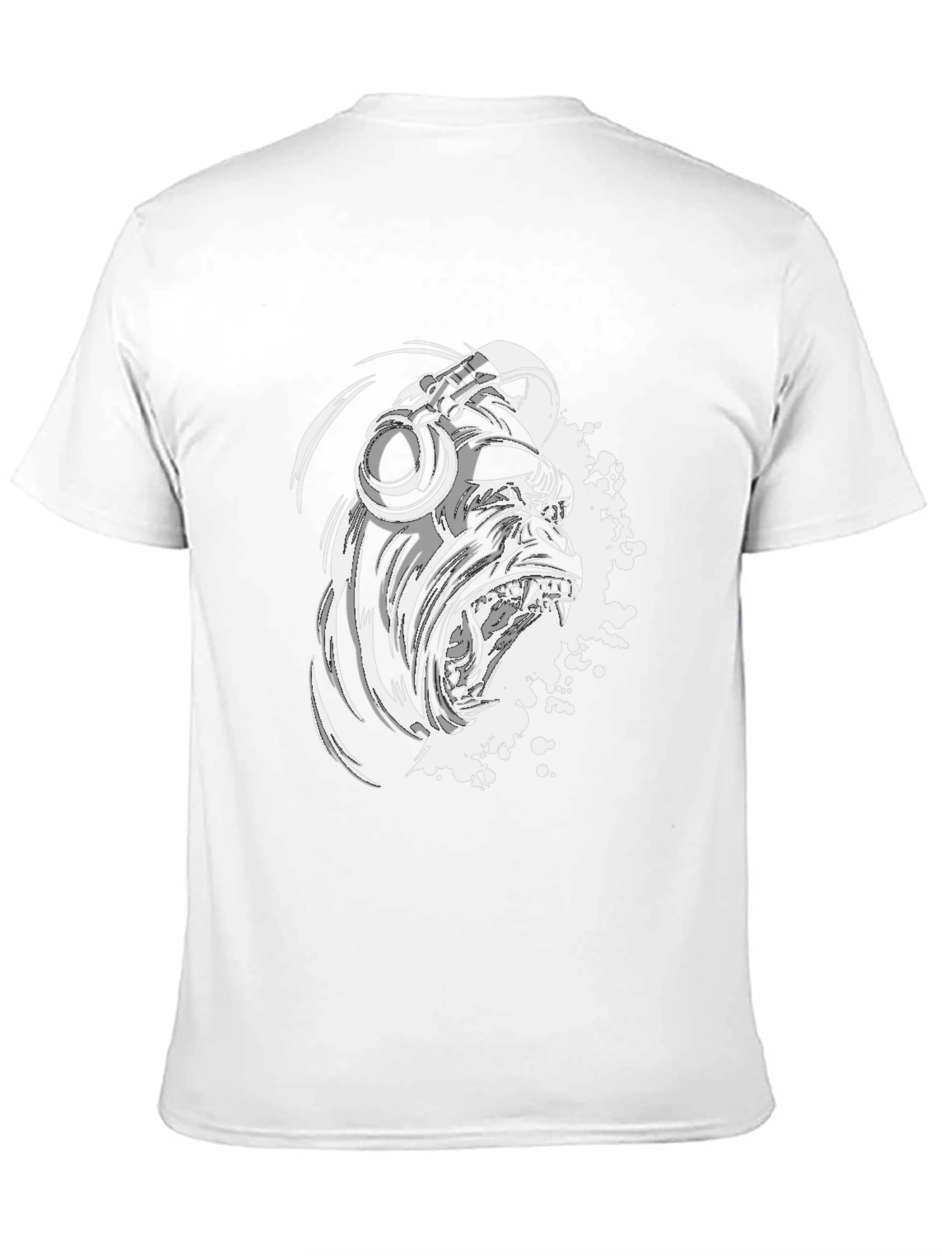 Black Cool Gorilla Headphone Graphic Tee view 11