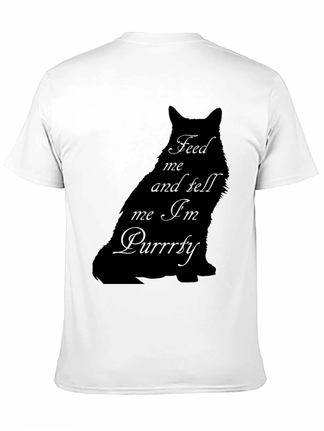 Black Feed Me Cat Graphic Tee - Purrrfectly Funny T-Shirt view 11