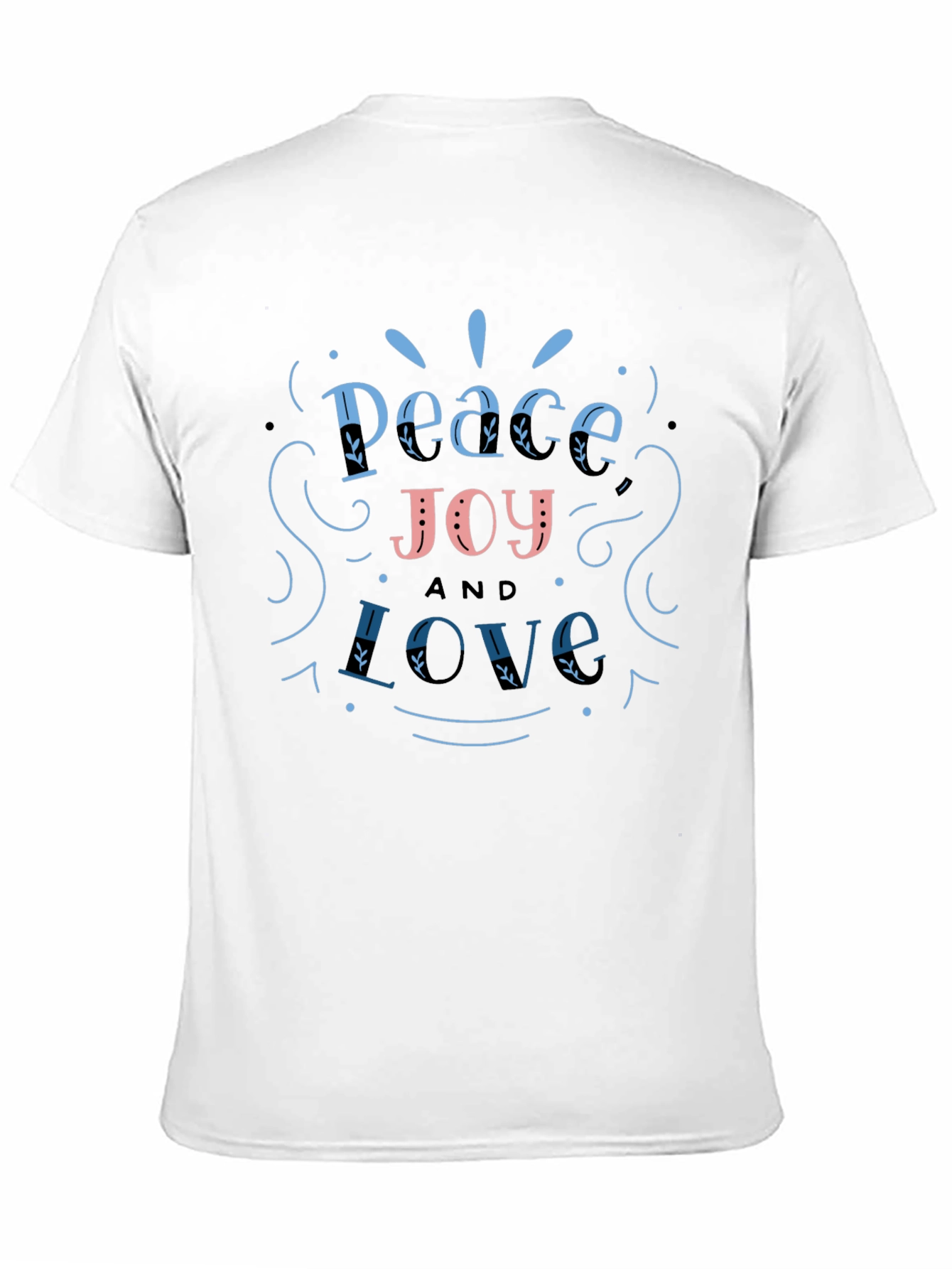 Black Peace Joy Love Graphic T-Shirt - Casual Unisex Tee view 11