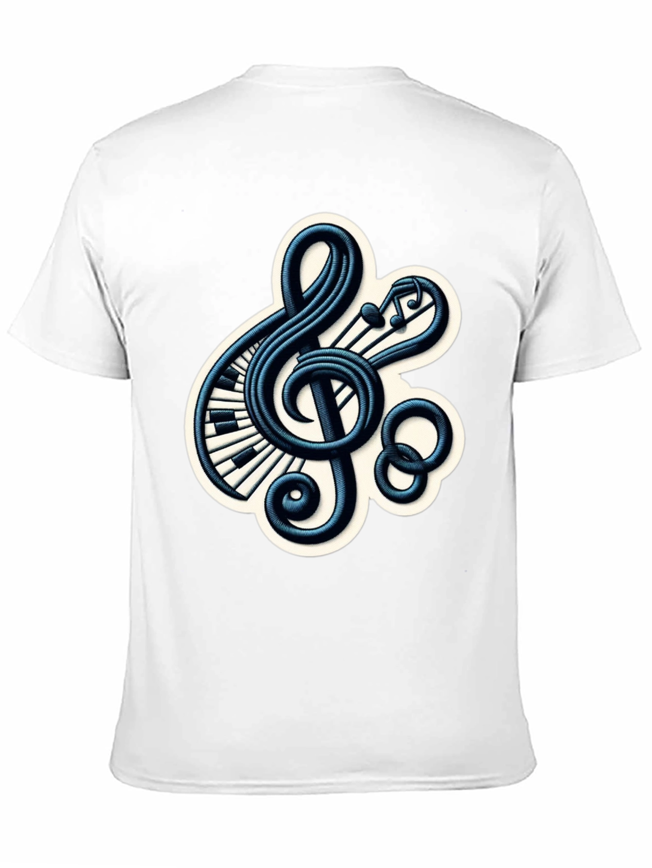 Black Musical Treble Clef Graphic Tee view 11