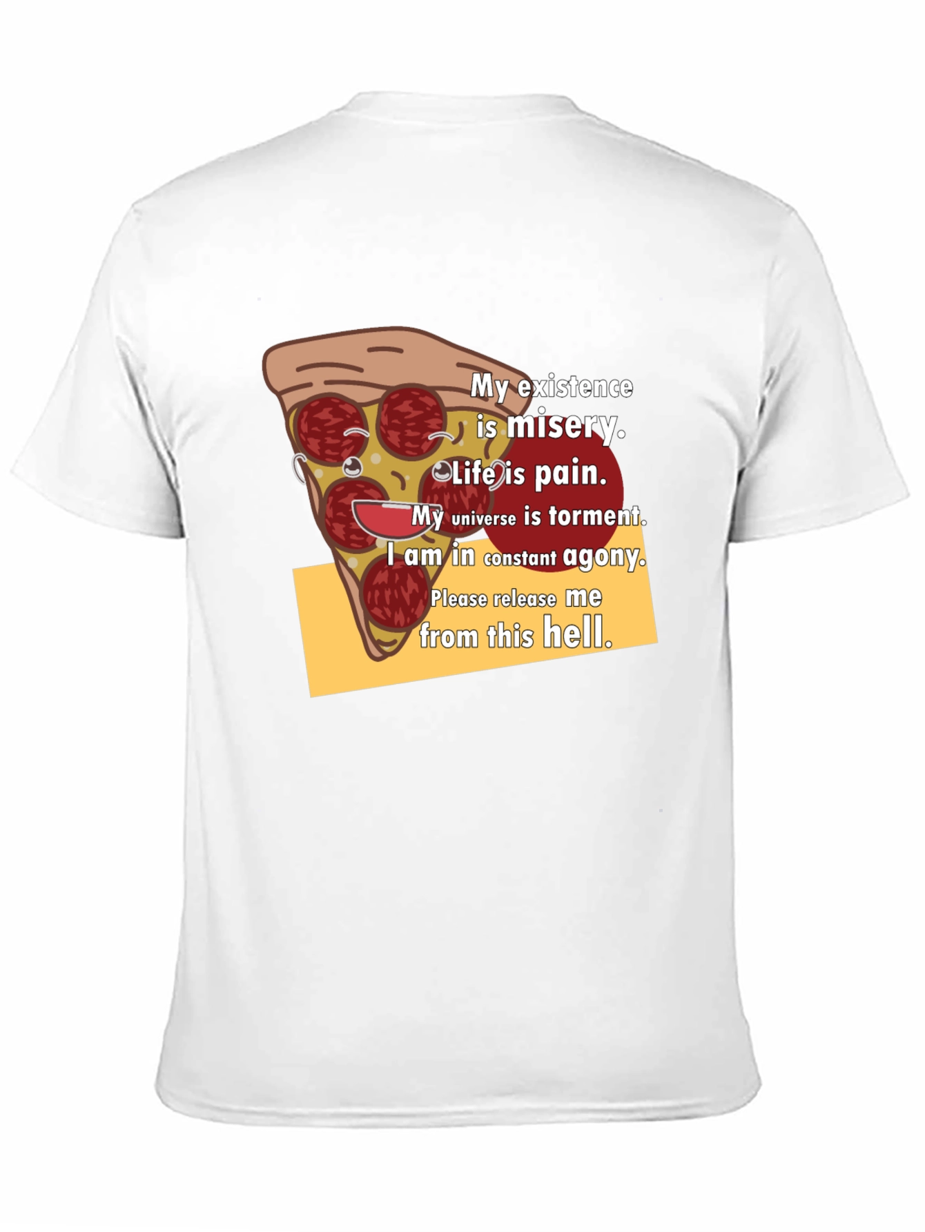 Pizza Slice Graphic Tee - Existential Misery T-Shirt - 11