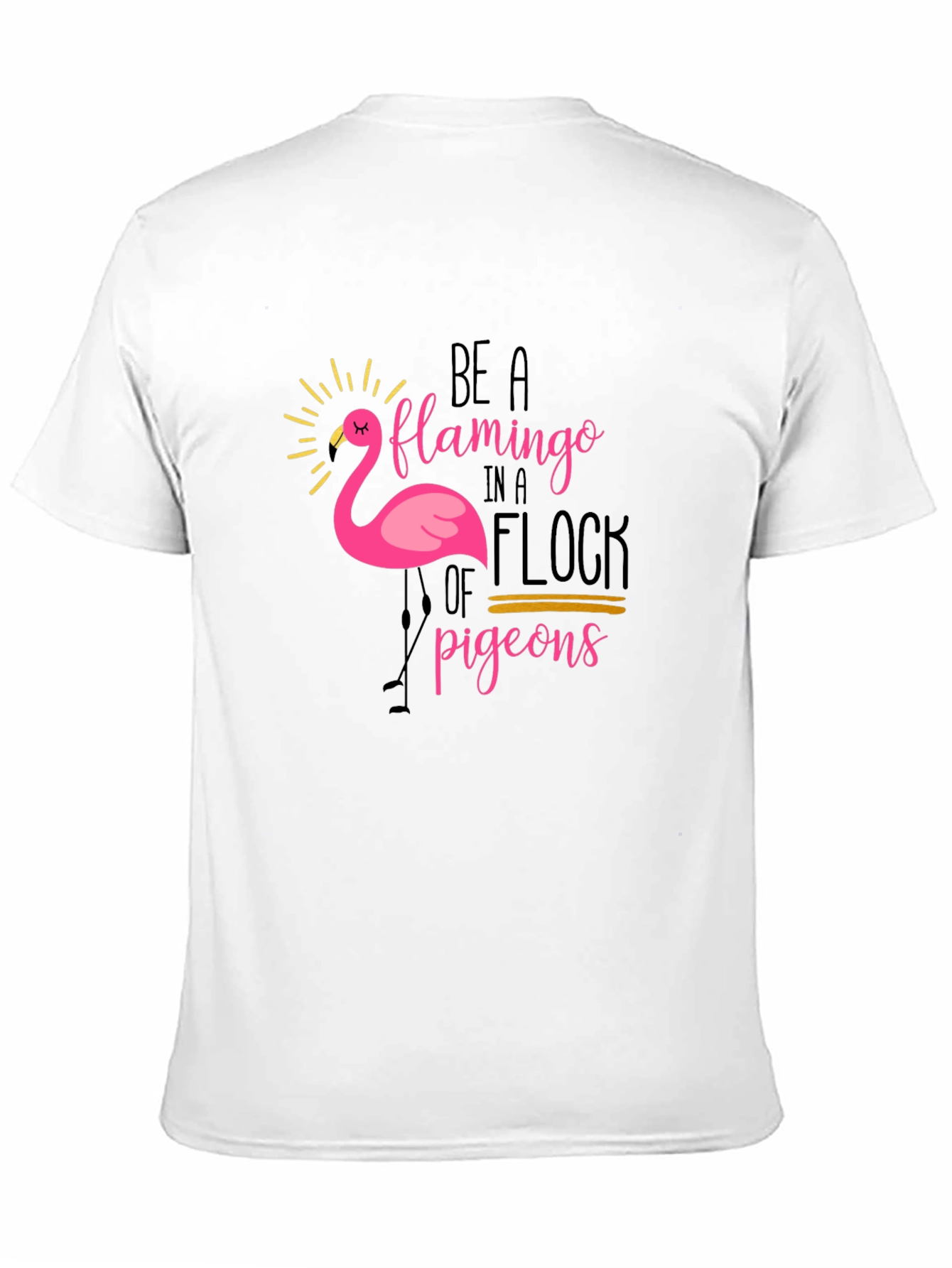 Black Be a Flamingo T-Shirt - Unique Graphic Tee view 11