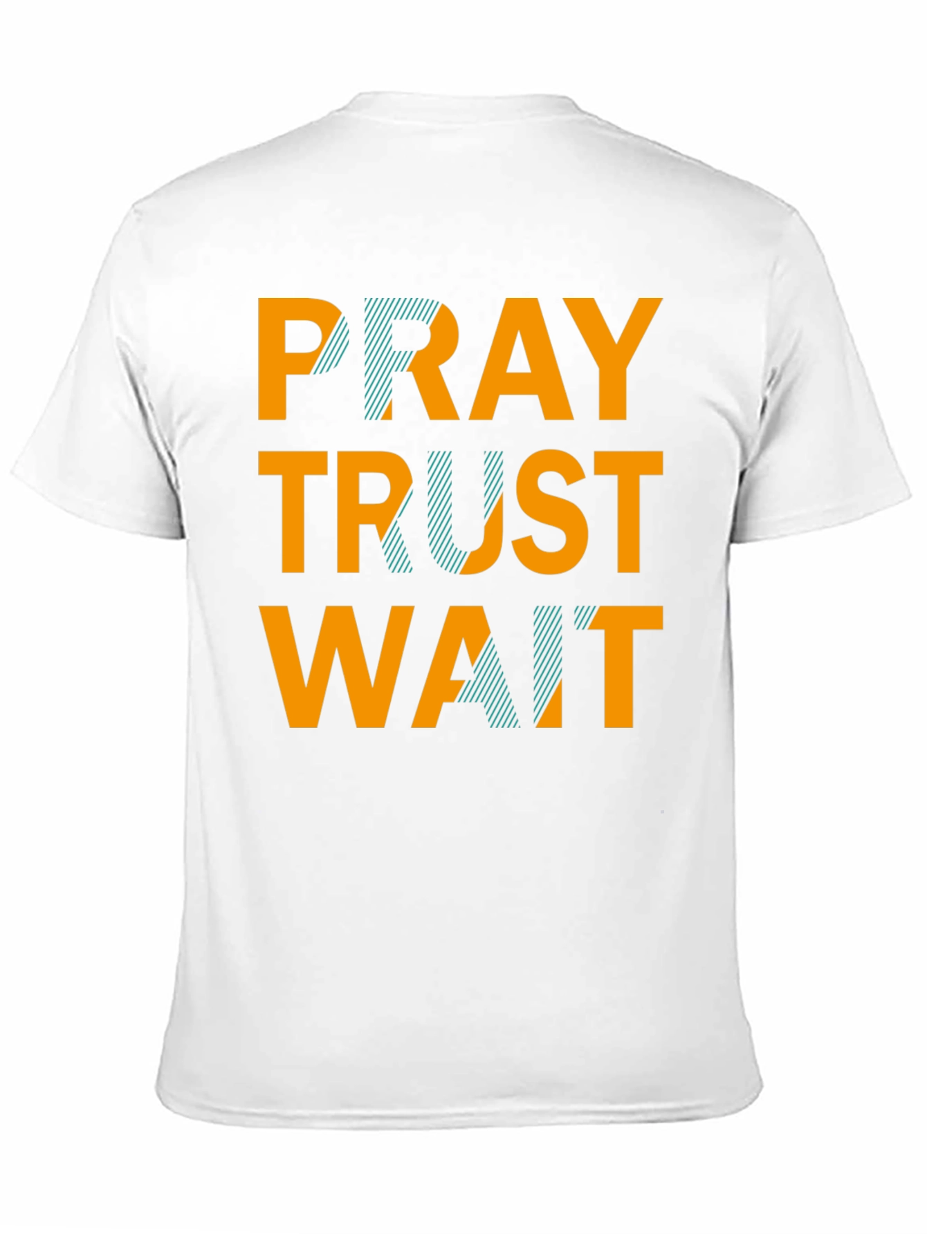 Black Pray Trust Wait Graphic Tee - Black Casual T-Shirt view 11