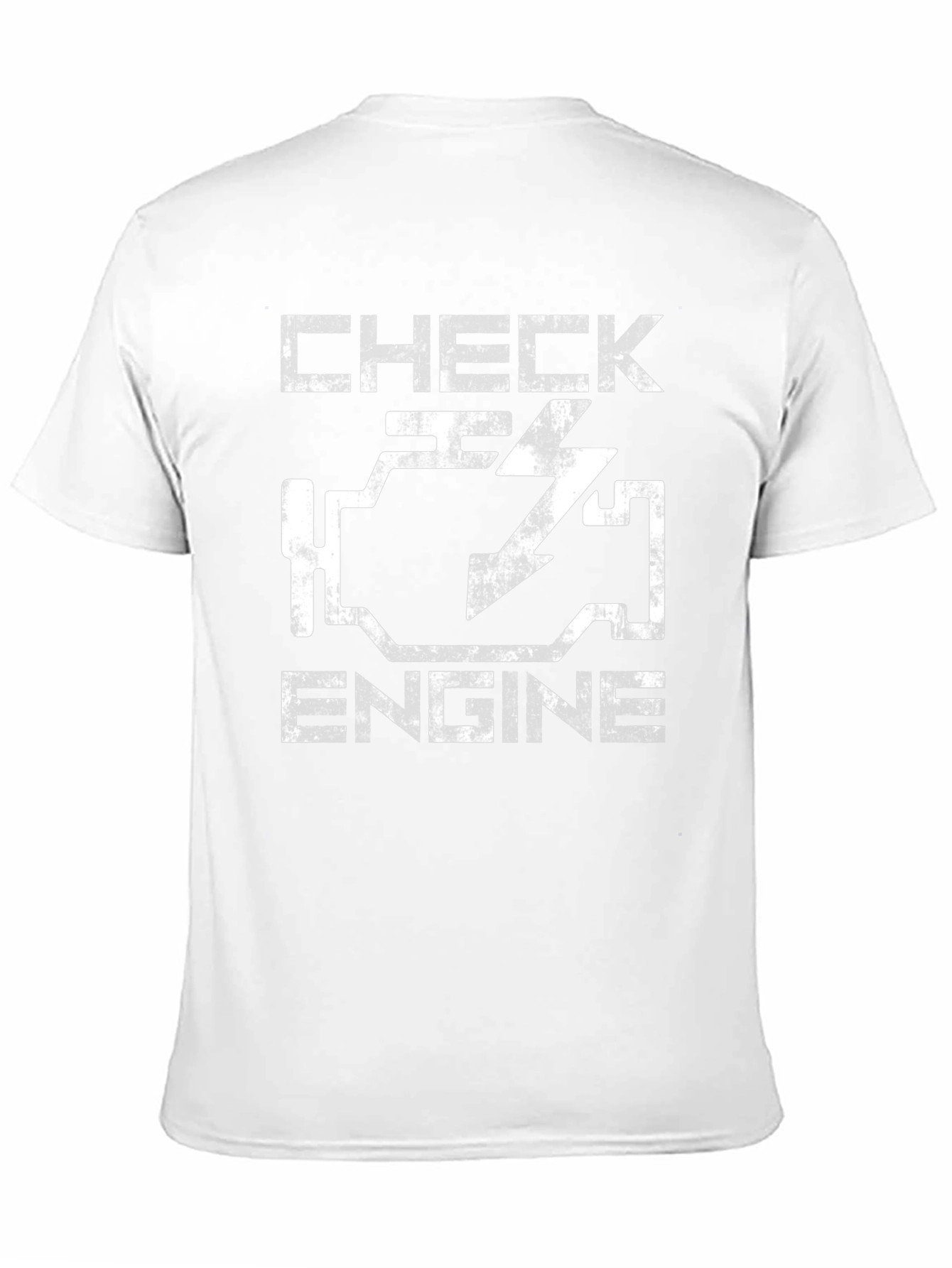 Black Check Engine Funny Graphic Tee - Black Cotton T-Shirt view 11