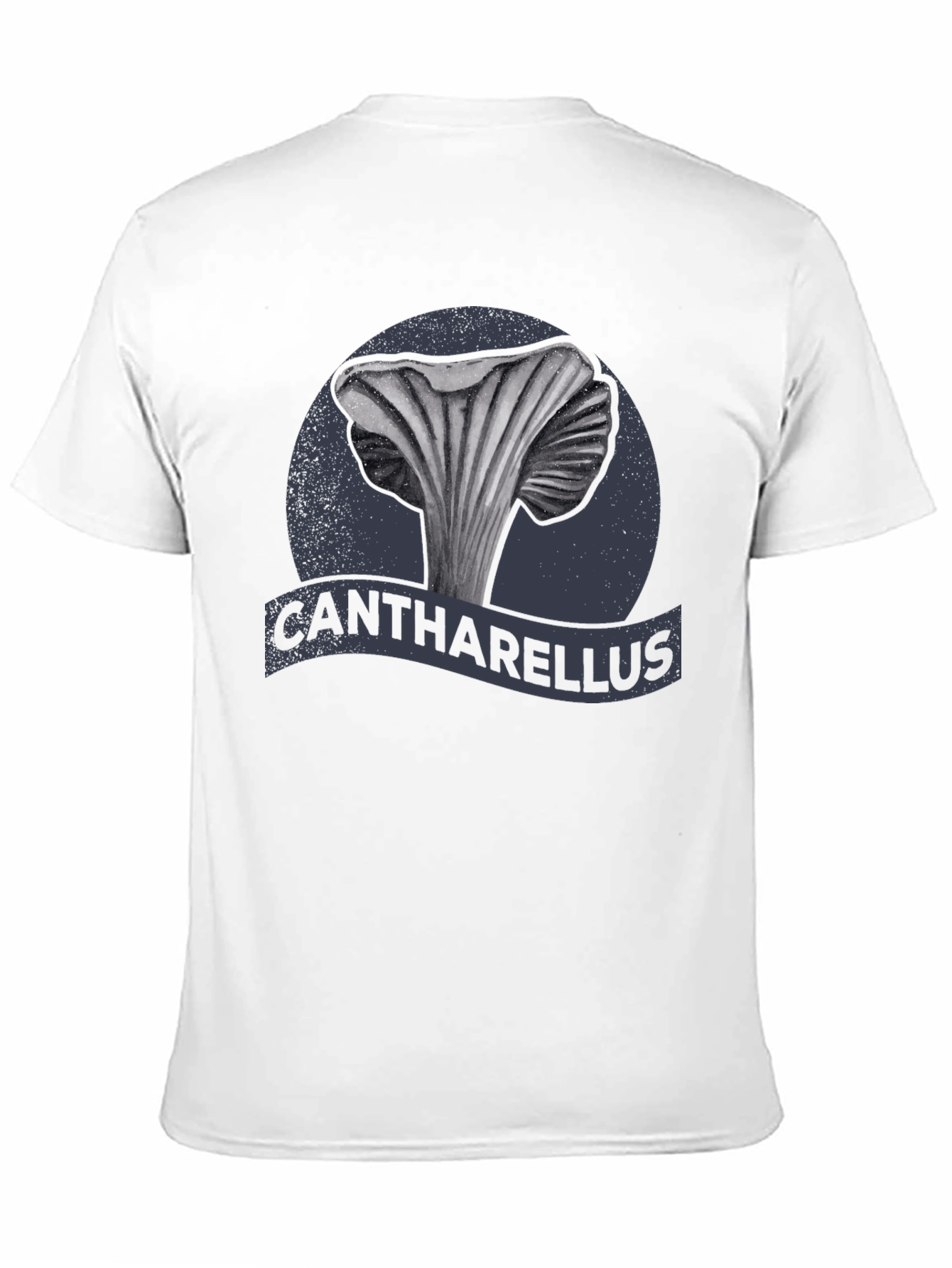 Black Cantharellus Mushroom Graphic Tee view 11