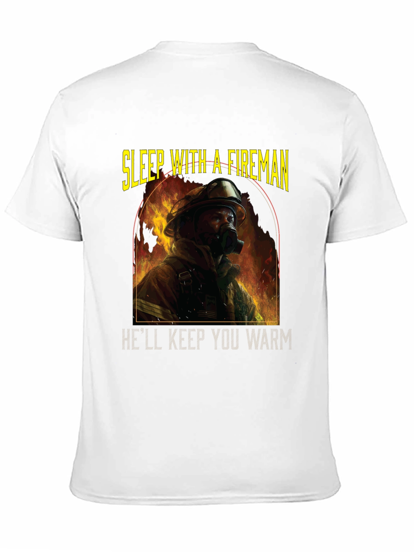 Black Fireman Graphic T-Shirt - Sleep With A Fireman view 11