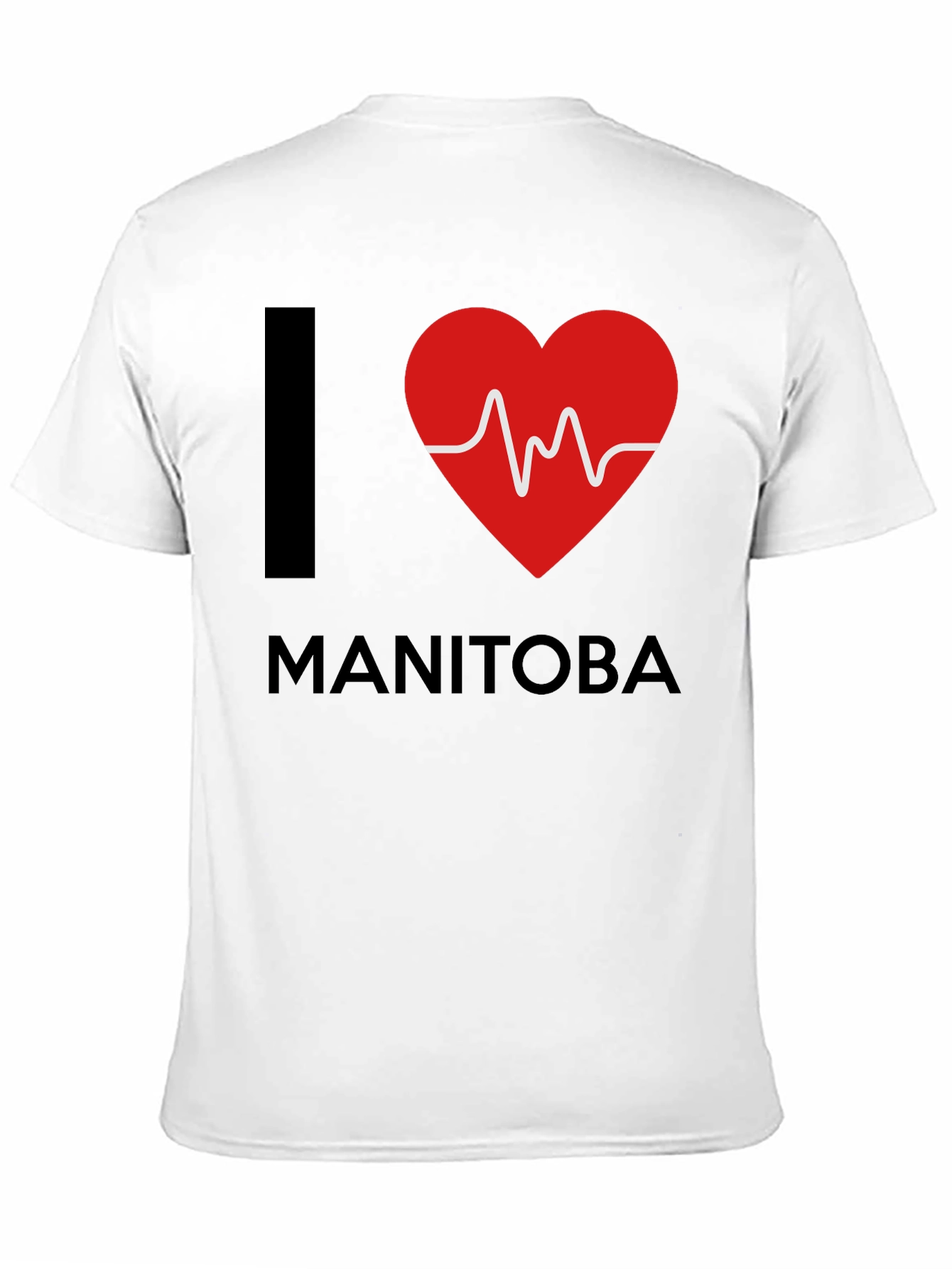 Black I Heart Manitoba T-Shirt - Black Crew Neck Tee view 11