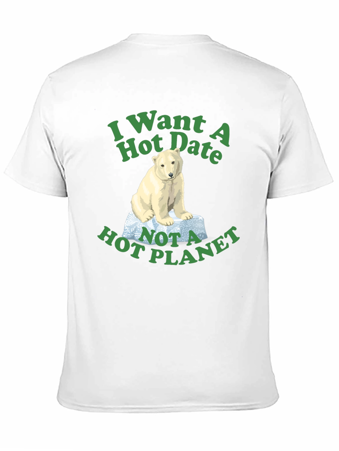 Black I Want a Hot Date Polar Bear Graphic T-Shirt view 11