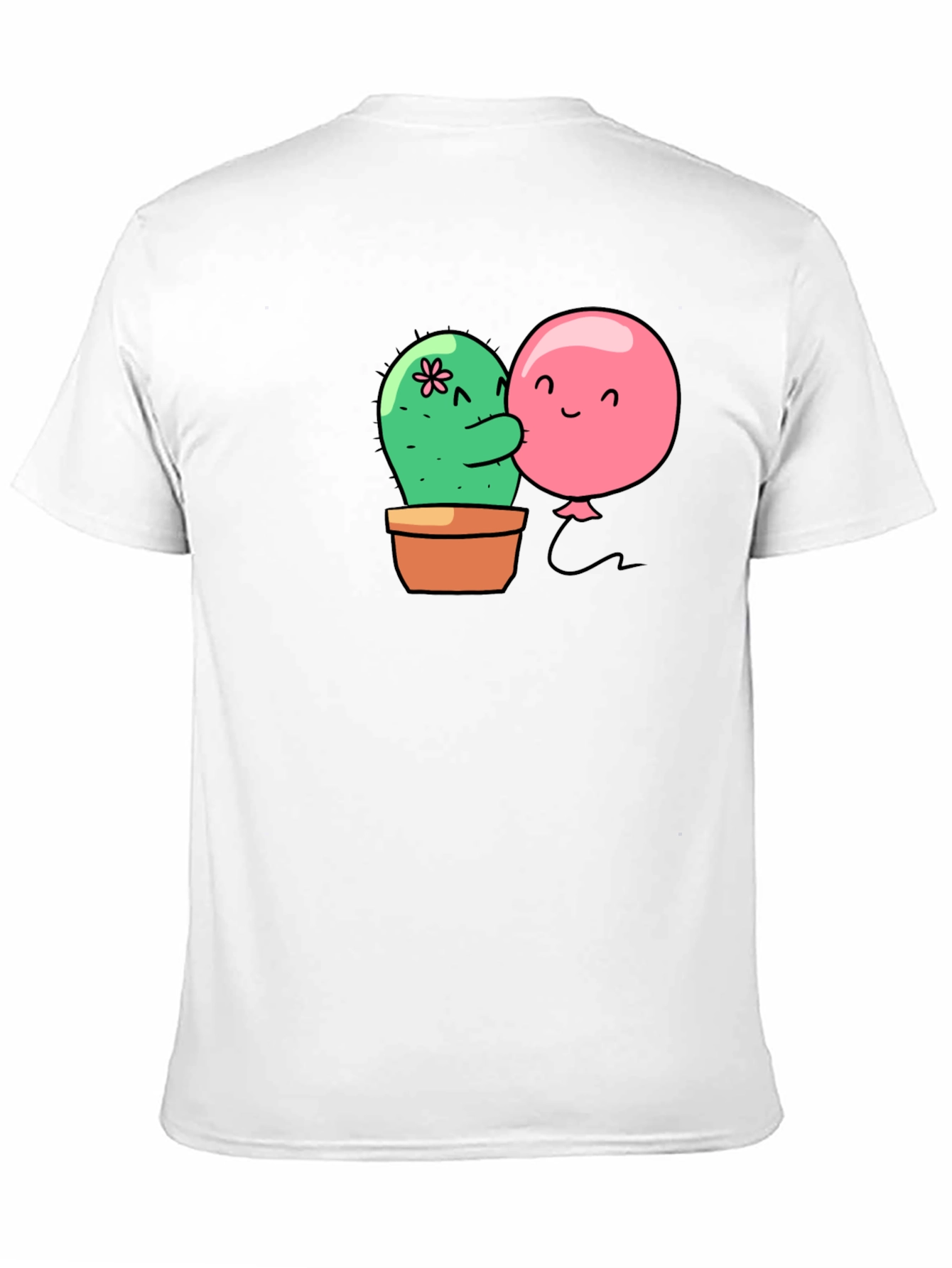 Black Cactus & Balloon Hug Black T-Shirt view 11