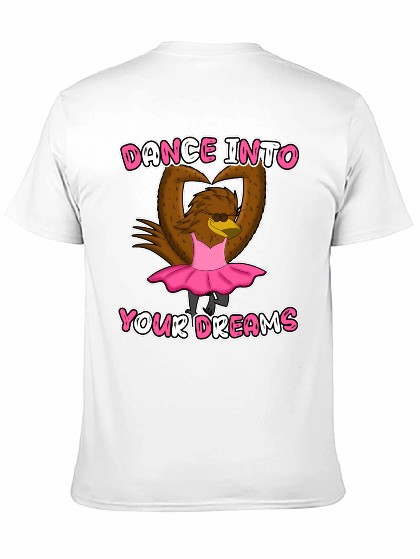 Black Dance Dreams T-Shirt: Ballerina Cartoon Bird Tee view 11