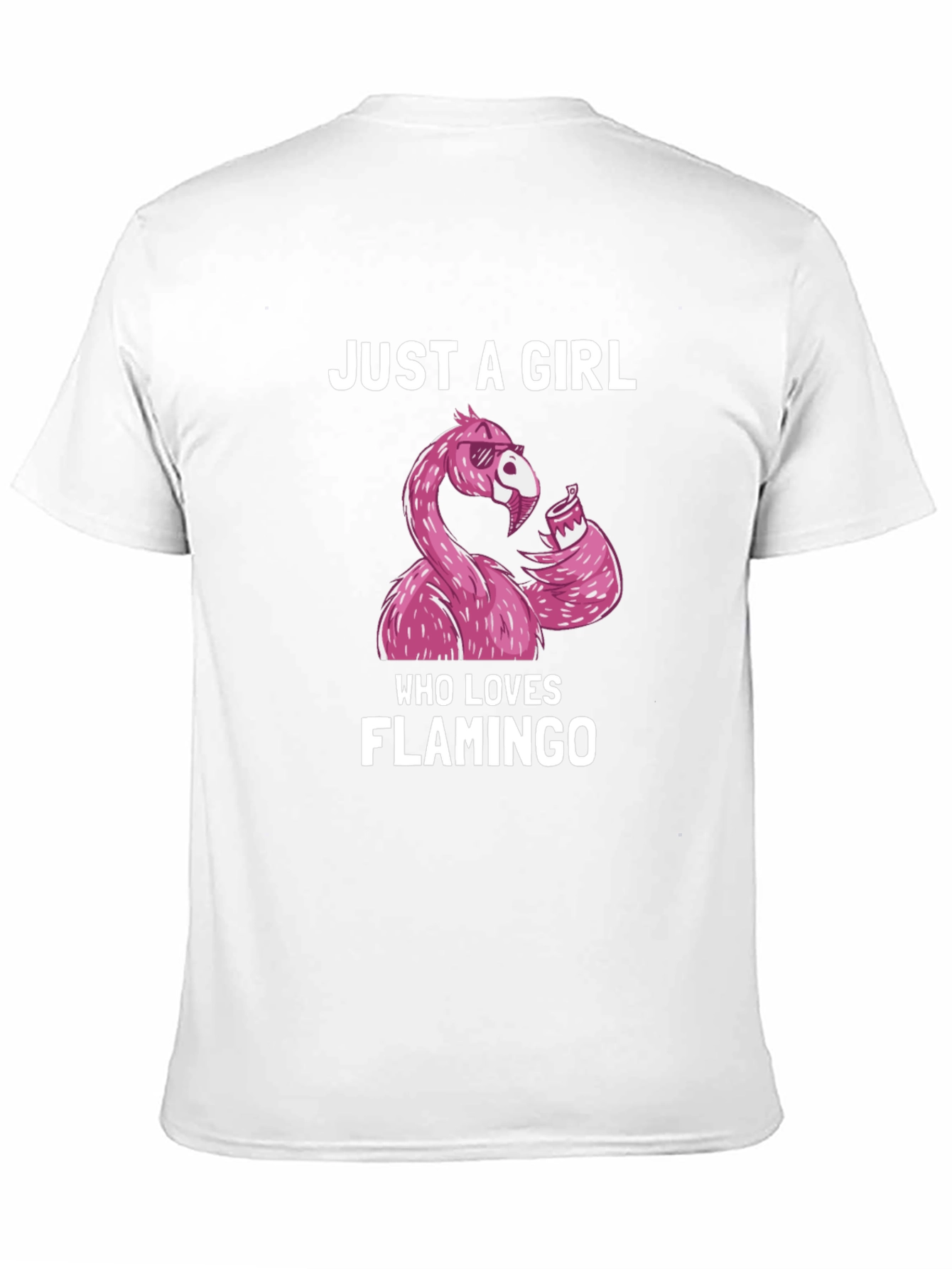 Black Just A Girl Who Loves Flamingo T-Shirt view 11