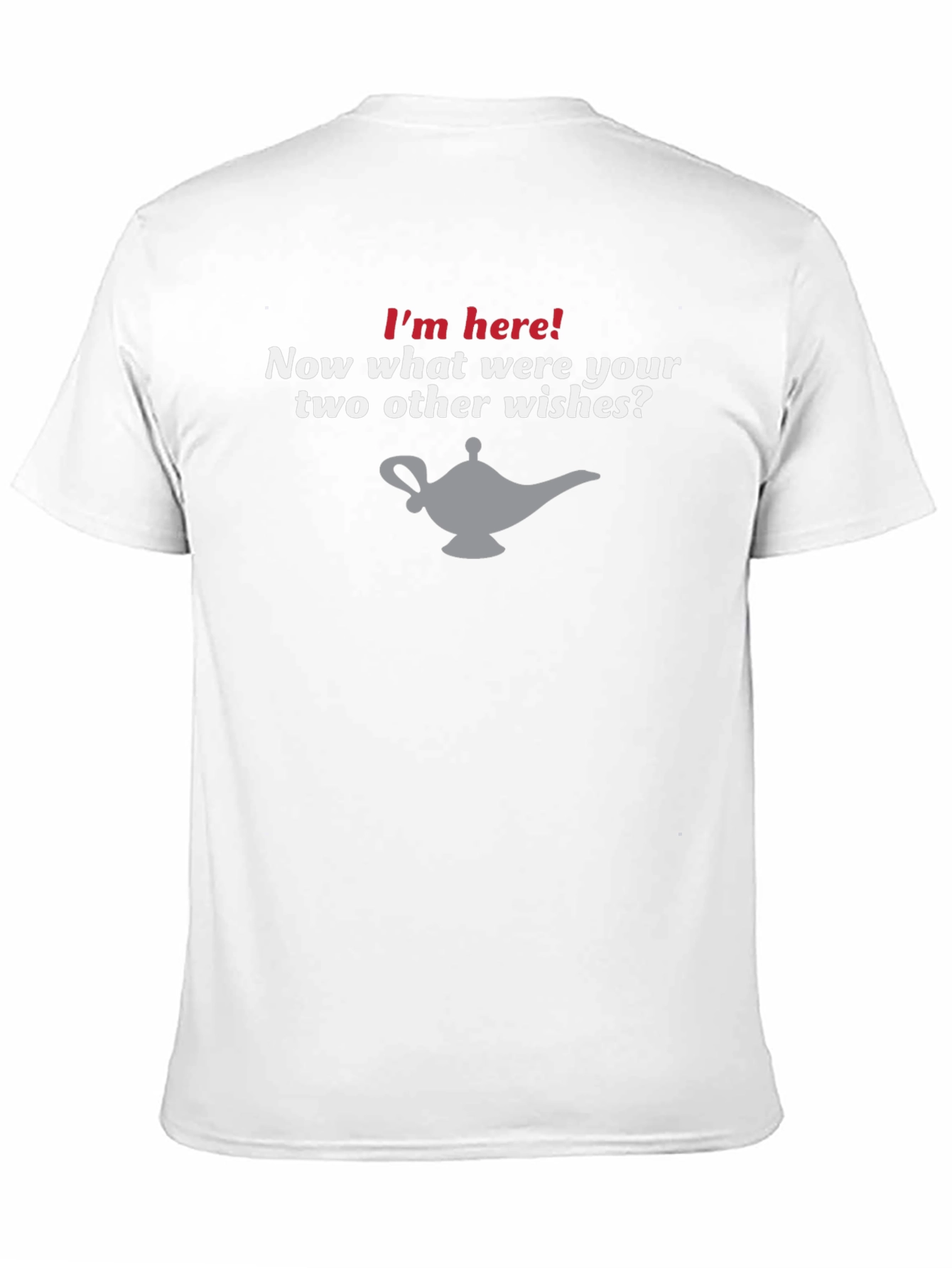 Black I'm Here! Genie Lamp Novelty Graphic T-Shirt view 11