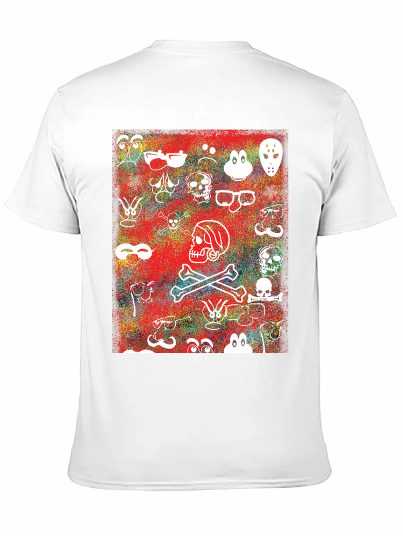 Black Skull & Character Graphic Print T-Shirt view 11