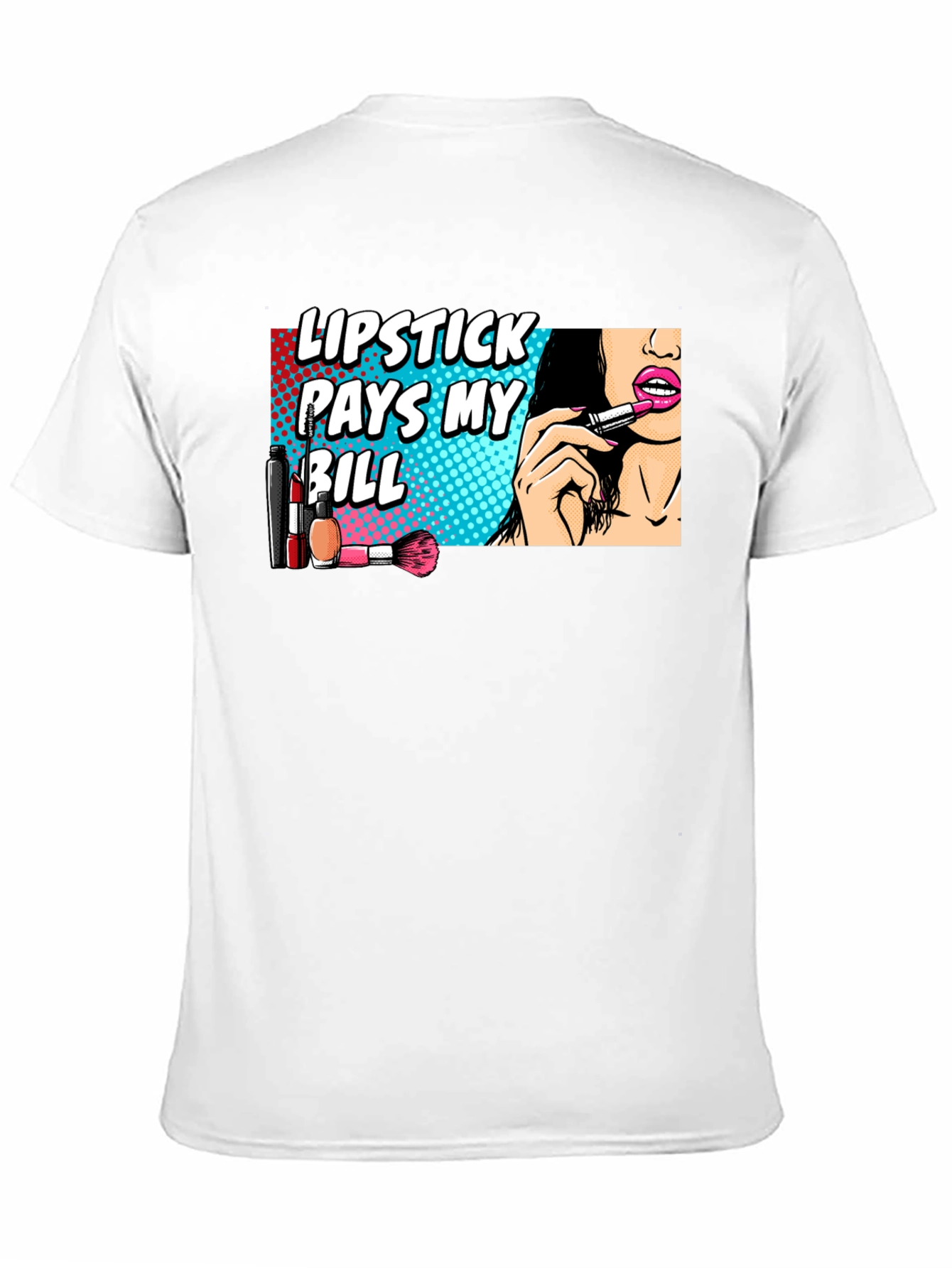 Black Lipstick Pays My Bill Black Graphic T-Shirt view 11