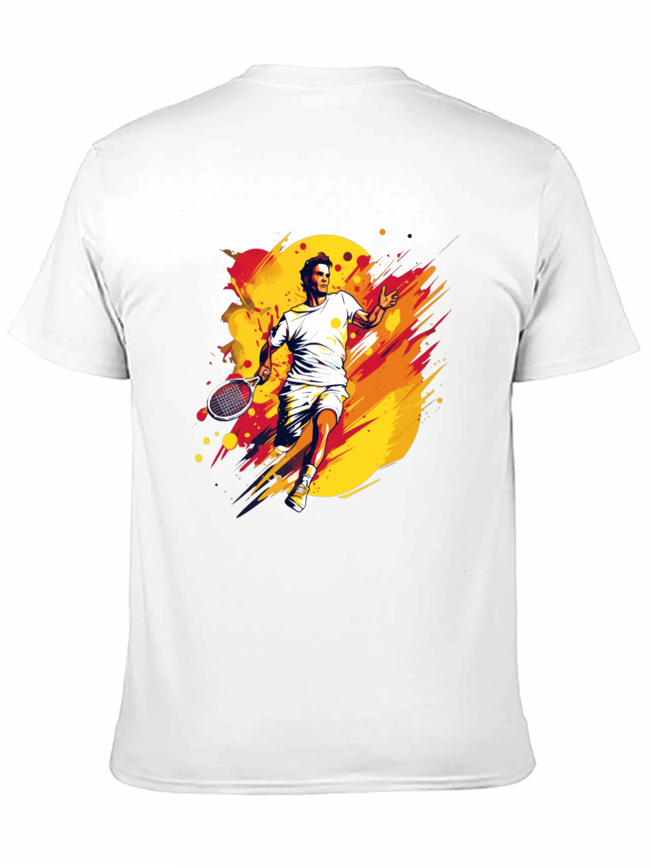 Tennis Player Graphic T-Shirt - Black Casual Tee - 11