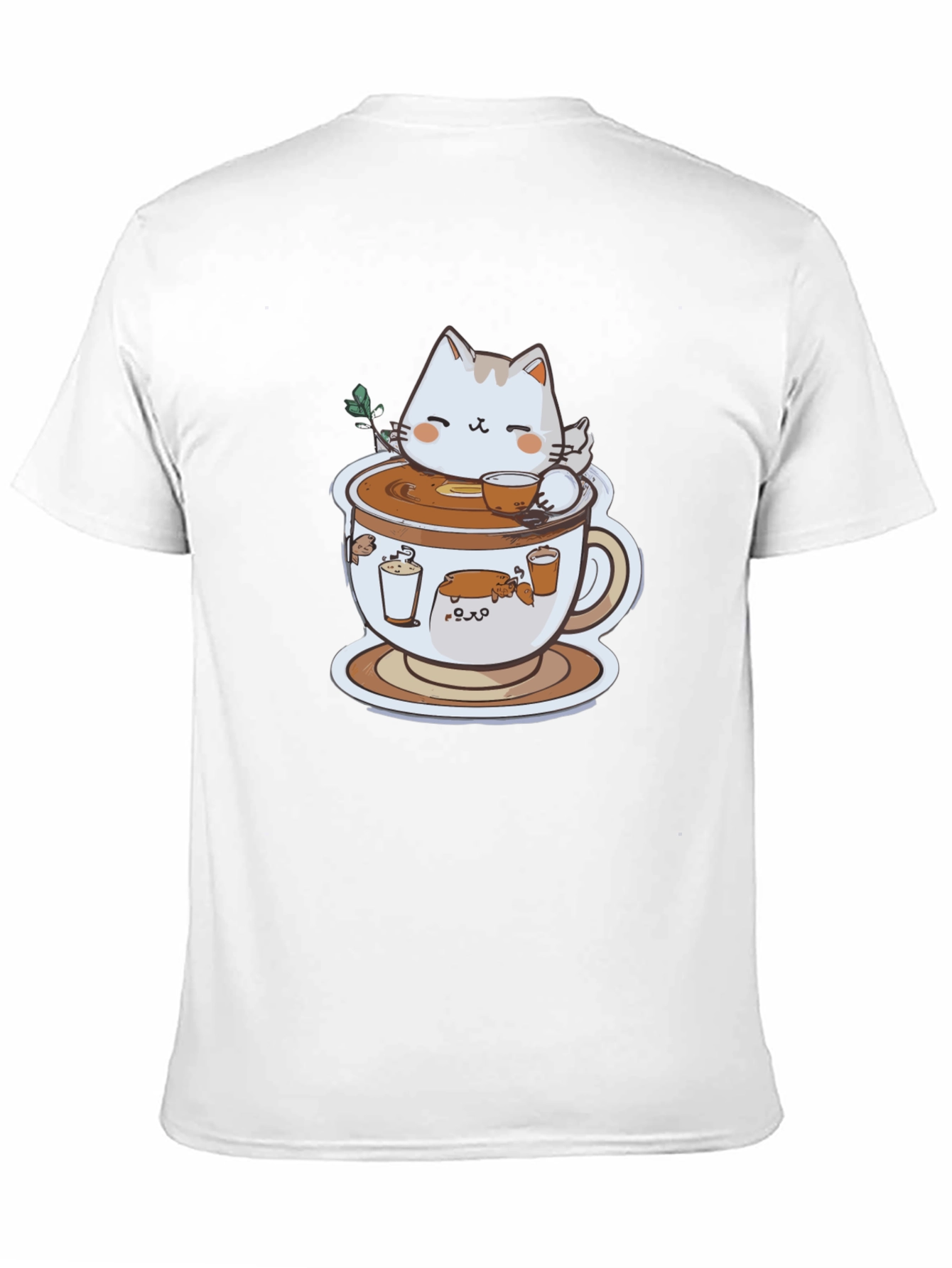 Black Cat in Coffee Cup Graphic Tee view 11