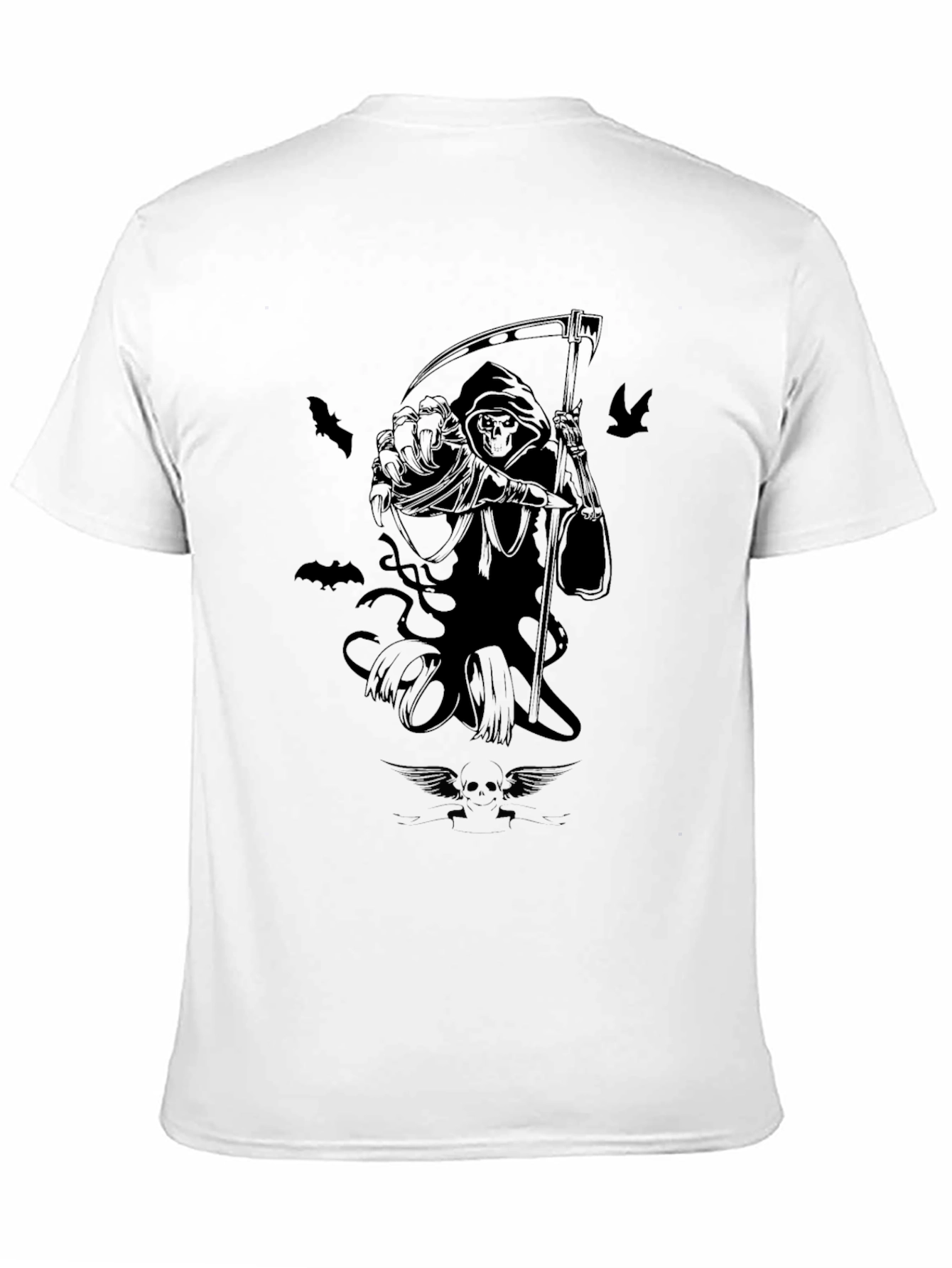 Black Grim Reaper Graphic Print Black T-Shirt view 11