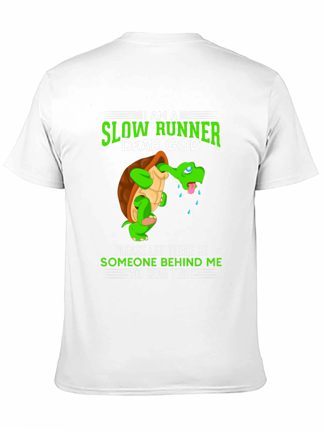 Black I am a Slow Runner T-Shirt - Funny Turtle Design view 11