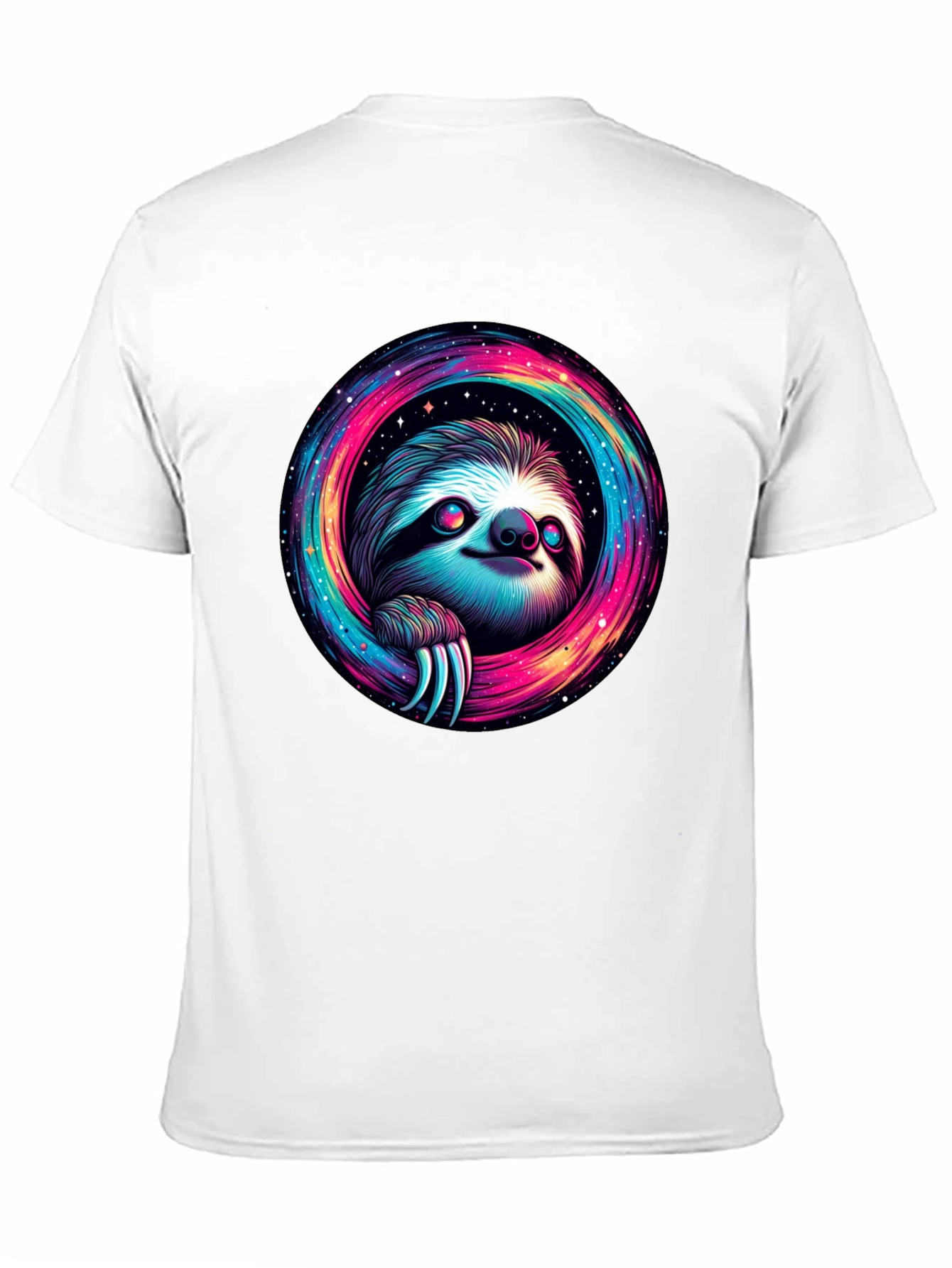 Black Cosmic Sloth Graphic Tee - Unisex Black T-Shirt view 11