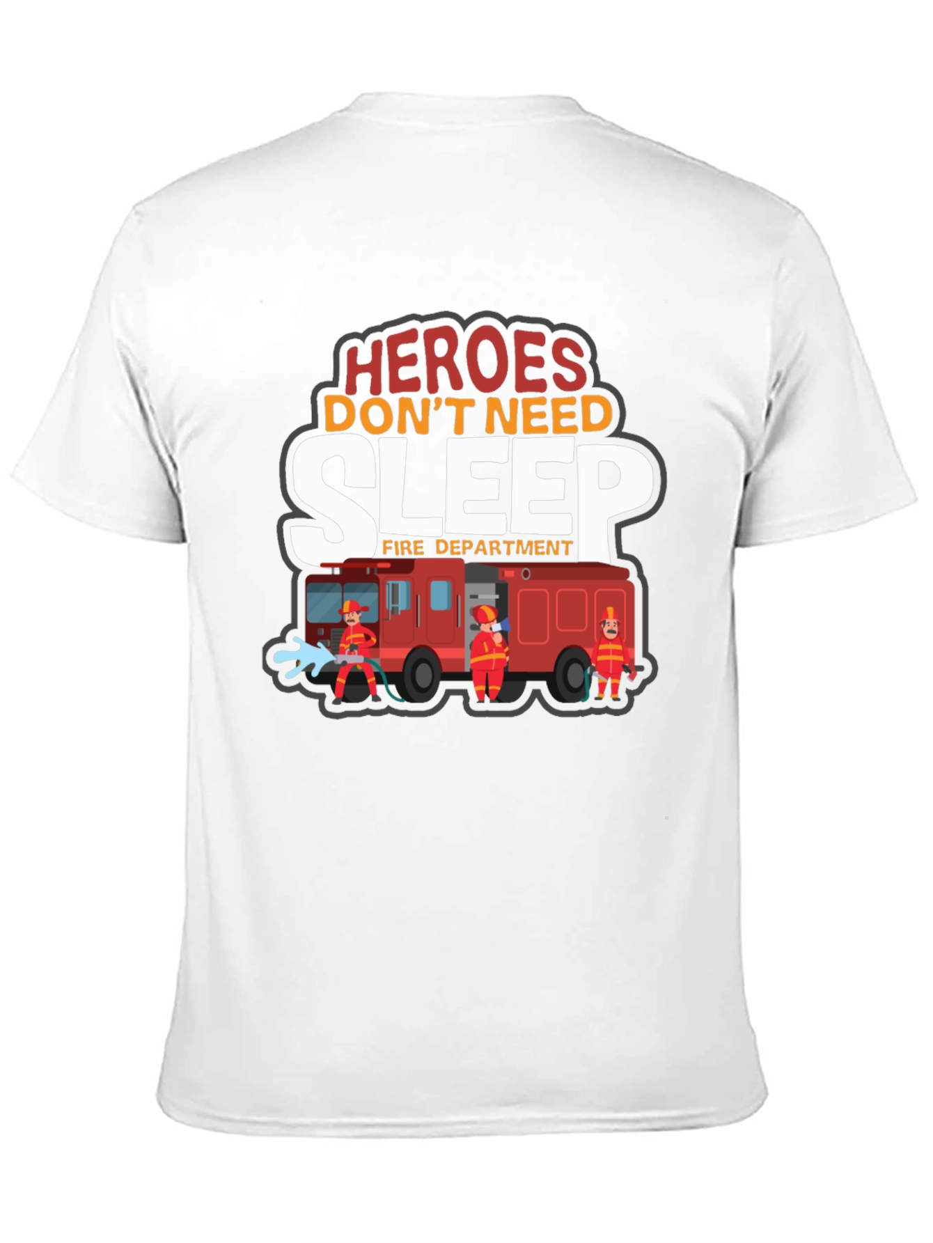 Black Heroes Don't Need Sleep Firefighter Graphic T-Shirt view 11