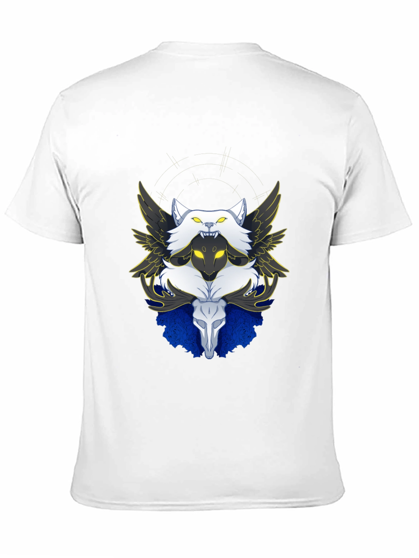 Black Winged Wolf & Skull Graphic Tee - Unique Design view 11