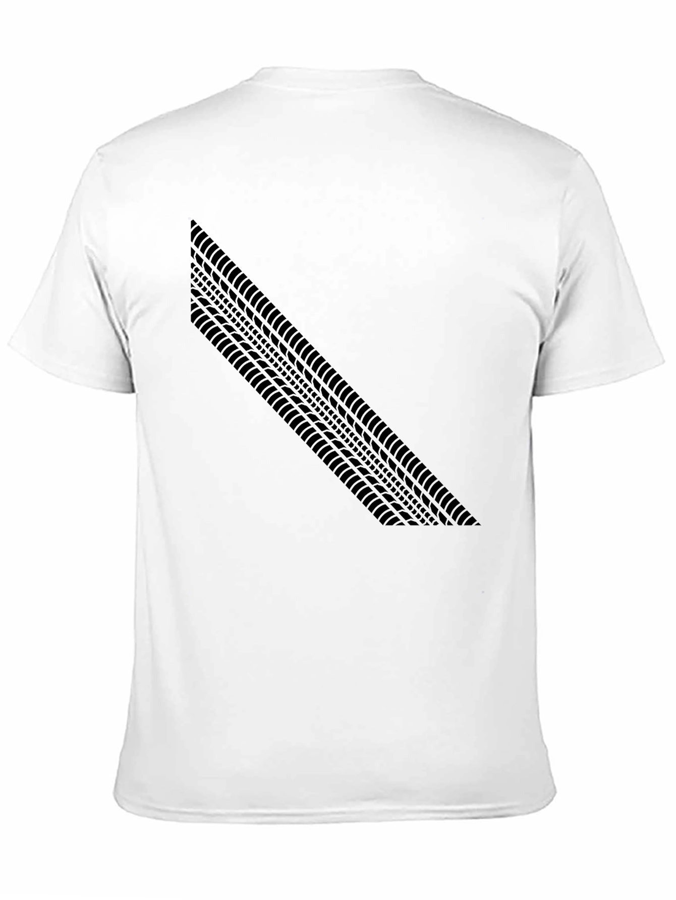 Black Tire Track Graphic Tee - Black Casual T-Shirt view 11