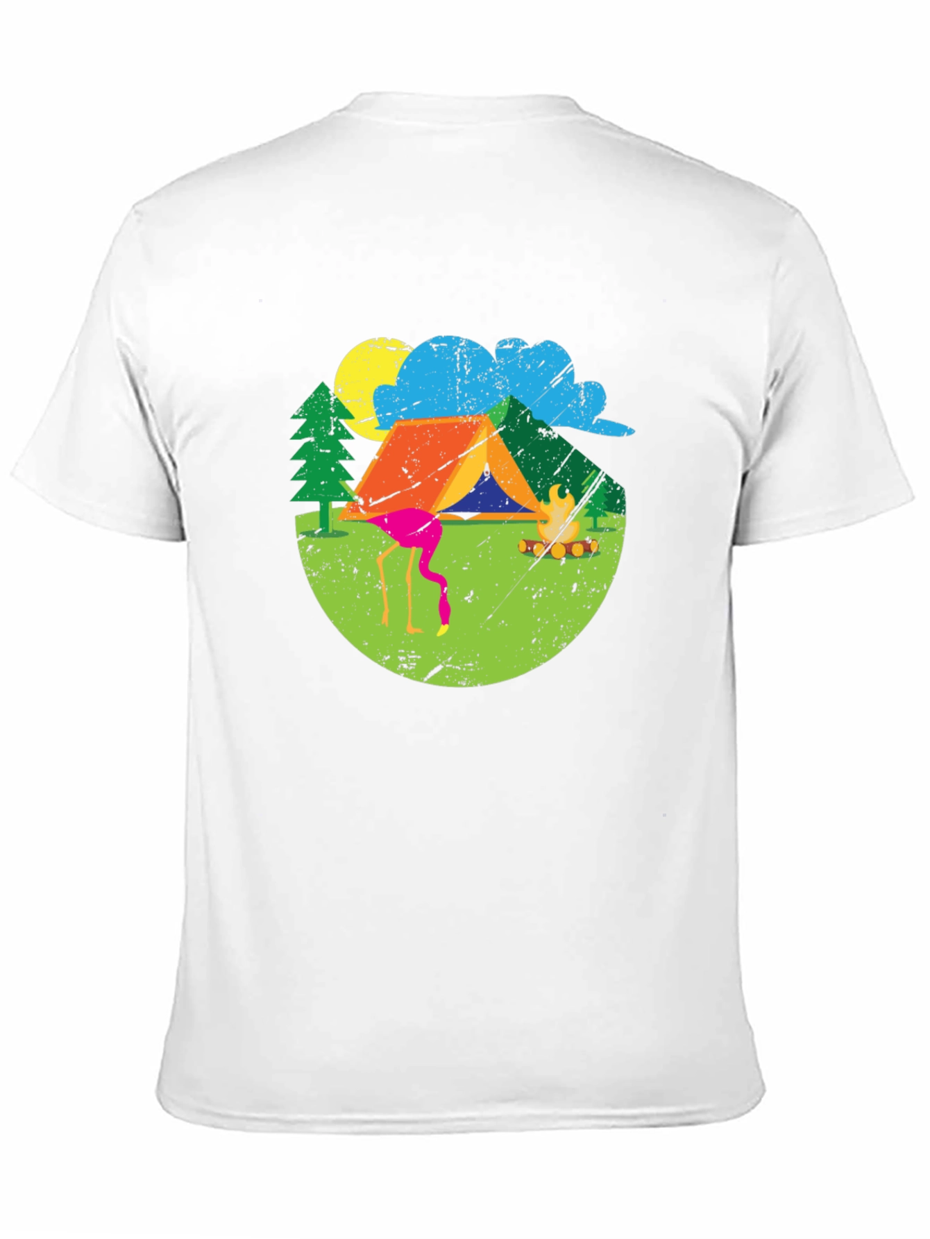 Black Camping Flamingo Graphic Tee - Black view 11