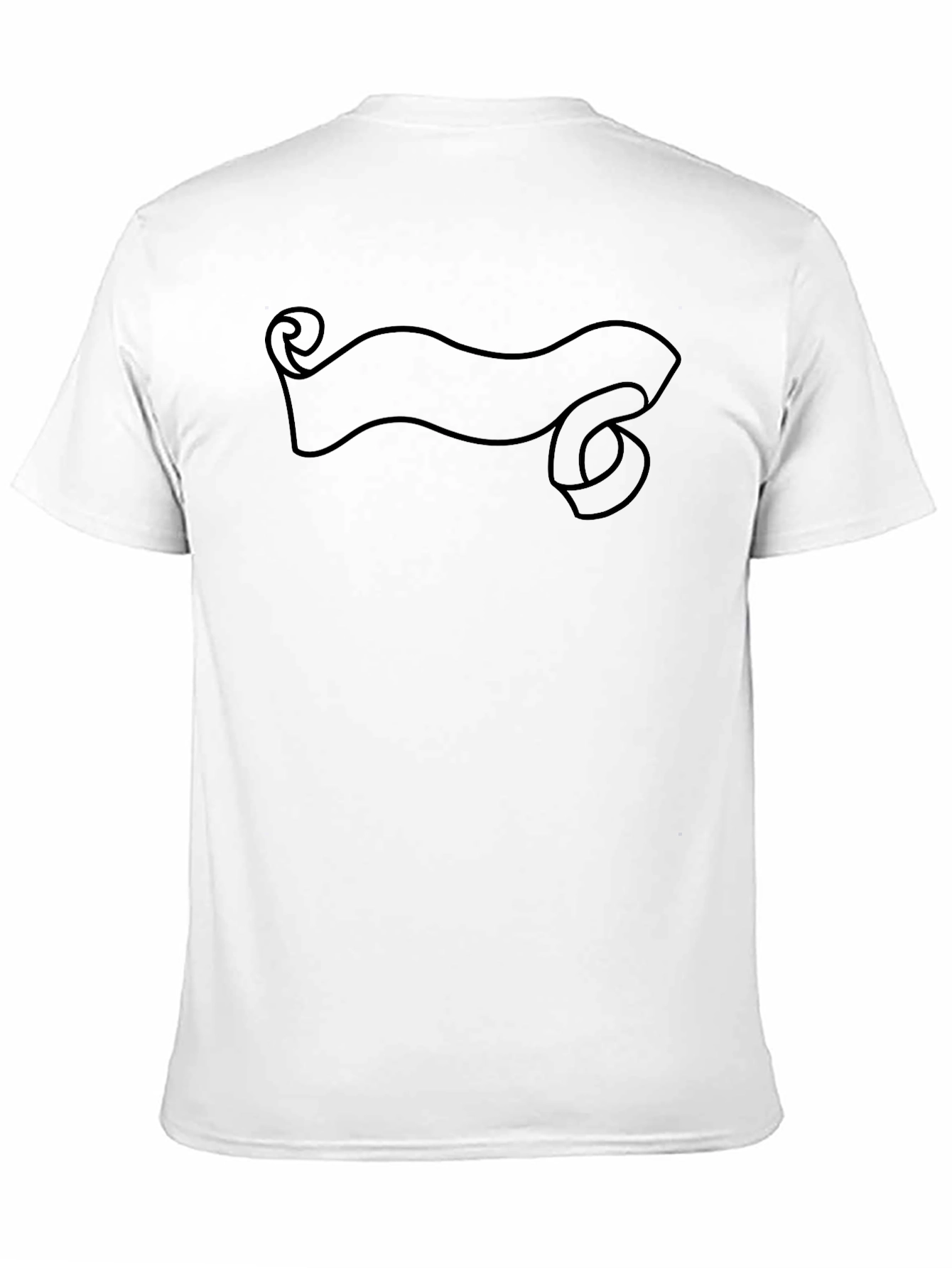 Black Men's Black Graphic Tee - Scroll Banner Design view 11
