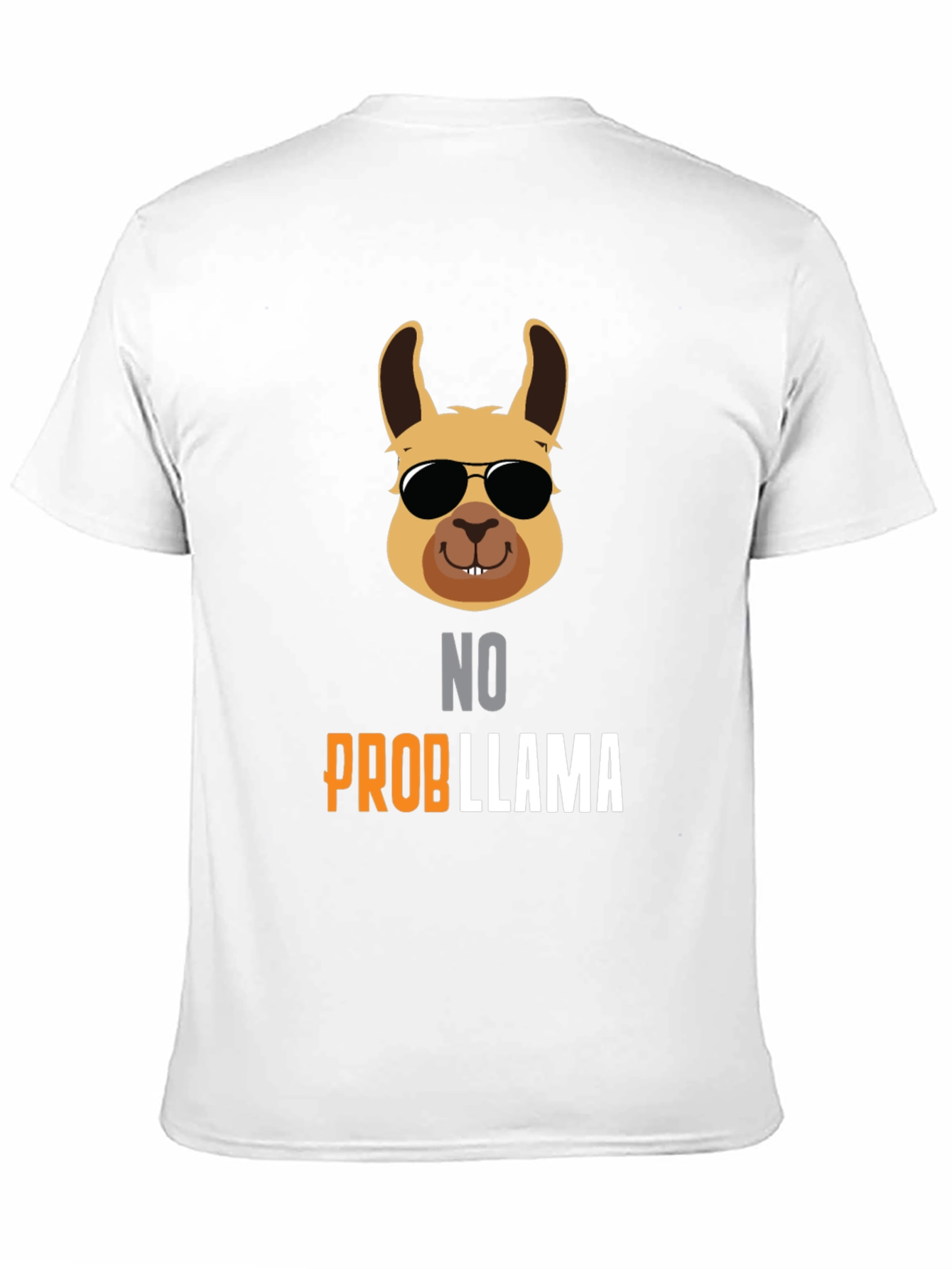 Black No Probllama T-Shirt - Cool Llama with Shades view 11