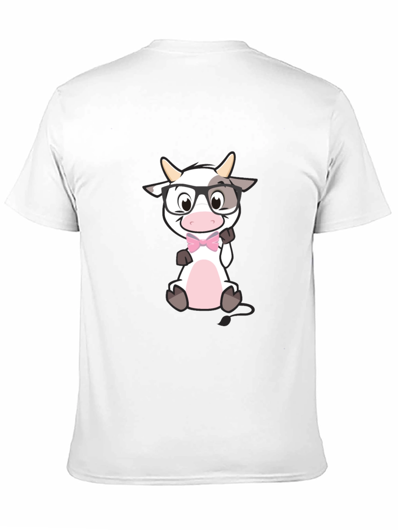 Black Funny Cow with Glasses Black T-Shirt view 11