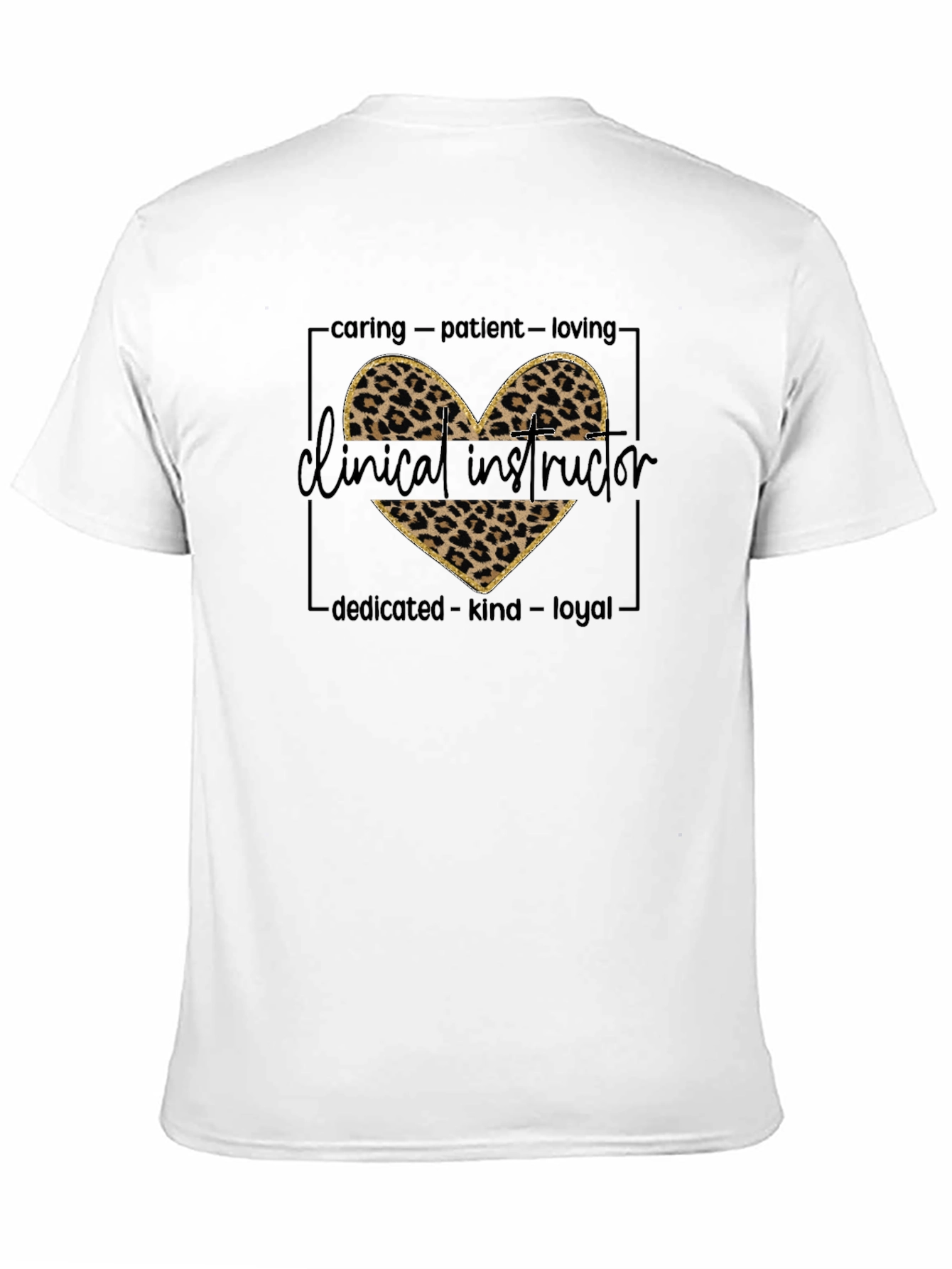 Black Clinical Instructor Leopard Heart T-Shirt view 11