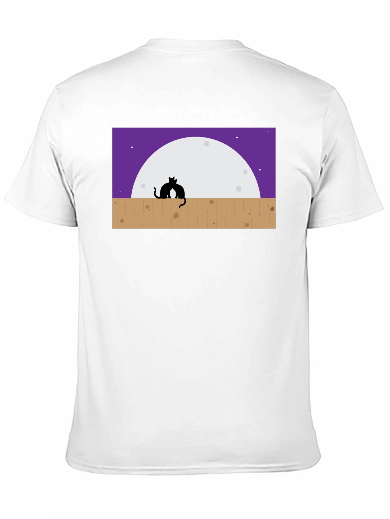 Black Cats on Fence Moon T-Shirt view 11