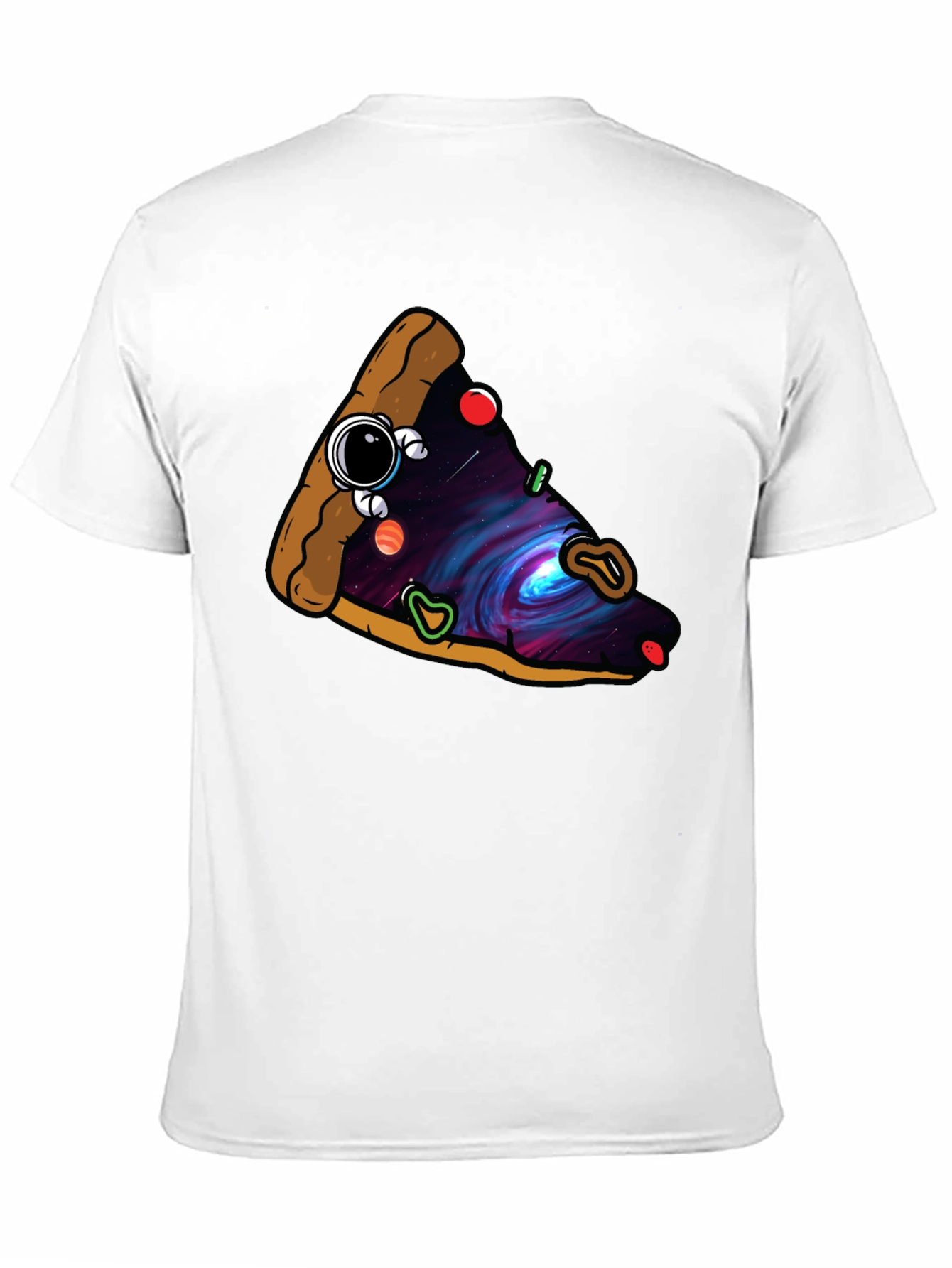 Black Cosmic Pizza Slice Graphic Tee - Unique Design view 11