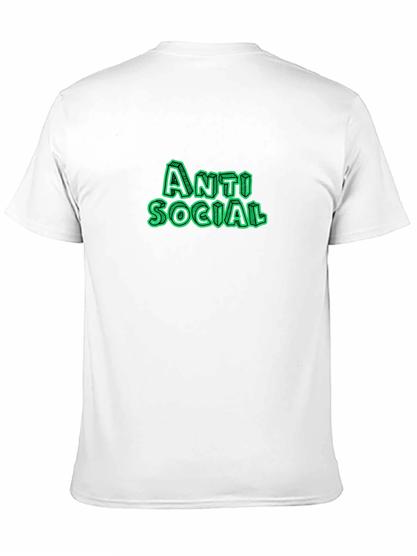 Black Anti Social Green Text Black T-Shirt view 11