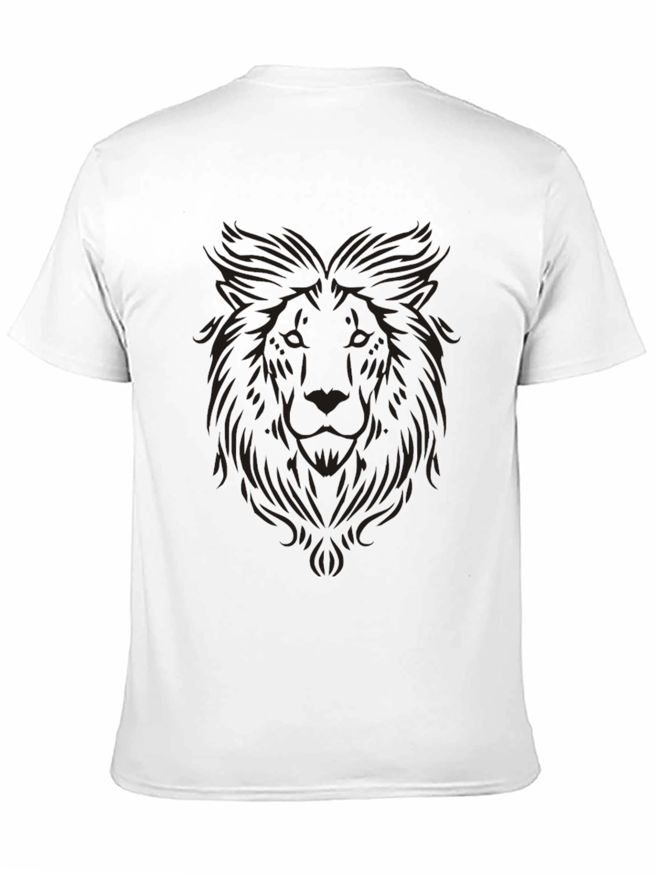 Black Lion Graphic Print Men's Black T-Shirt view 11