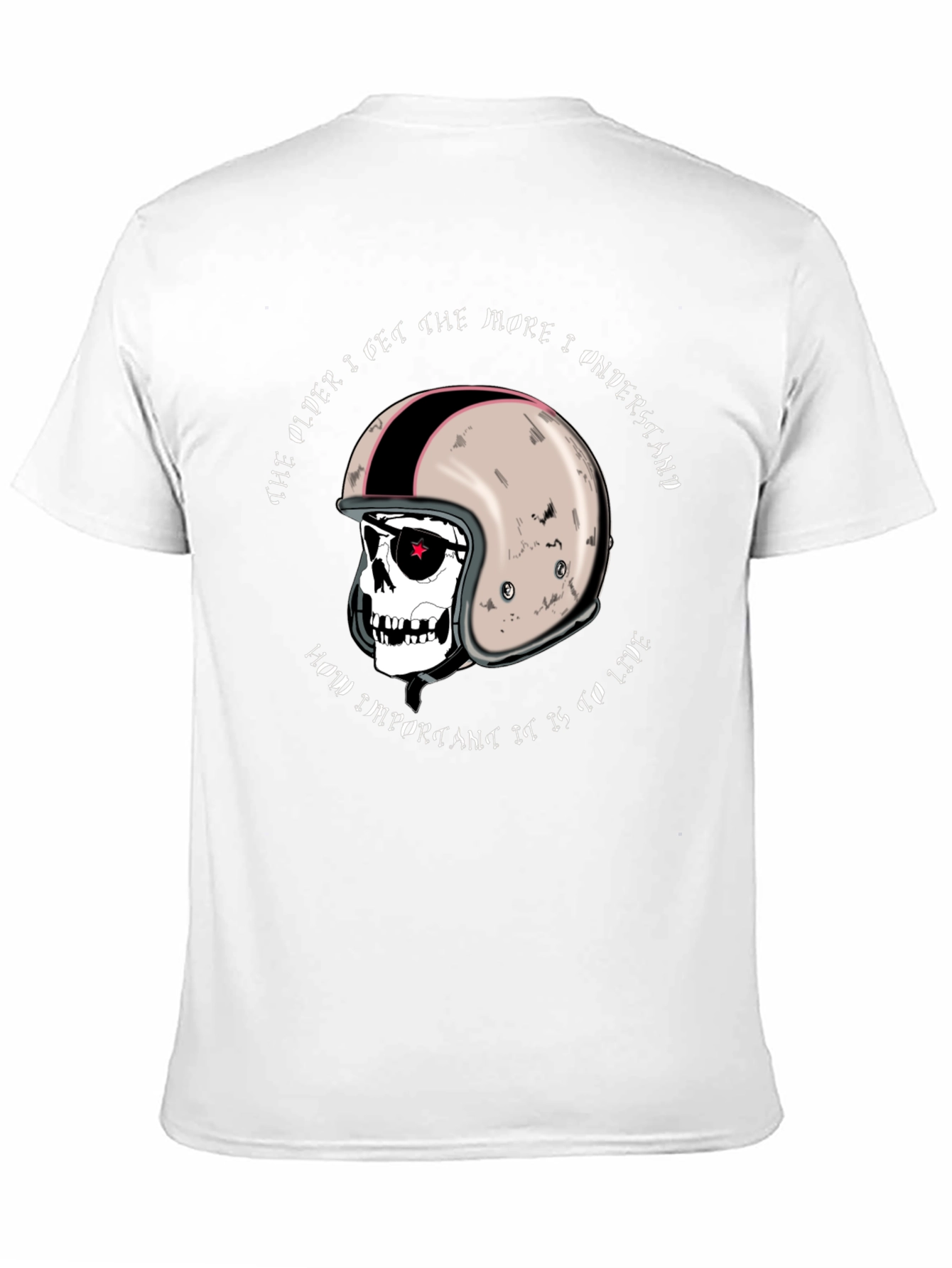 Black Skull & Helmet Graphic Tee - Live to Ride view 11